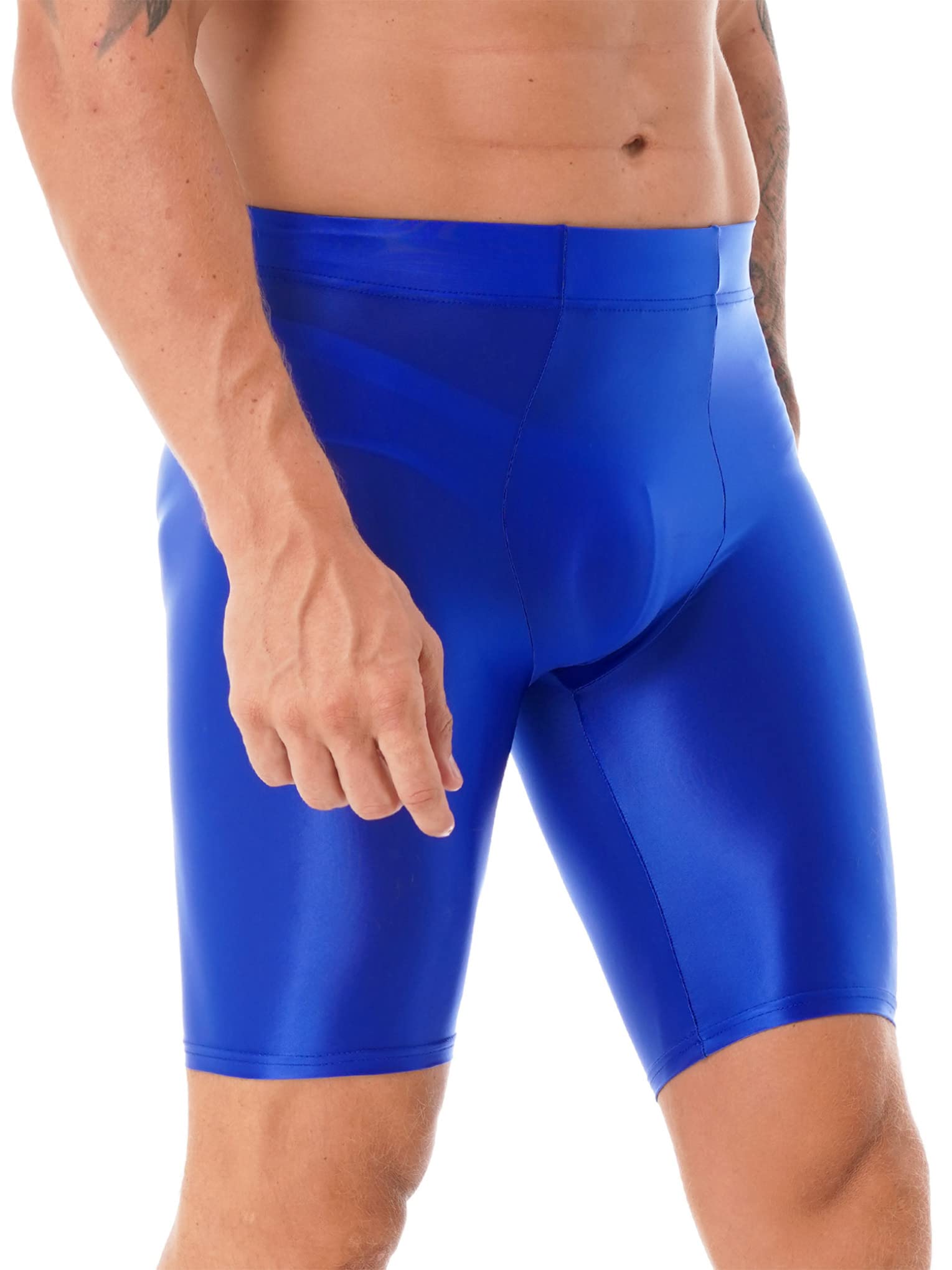 Men's Quick Dry Compression Shorts - Shiny Sports Tight Running Shorts with Soft Fabric for Gym, Workout & Swimwear - Perfect for Running, Cycling & Swimming