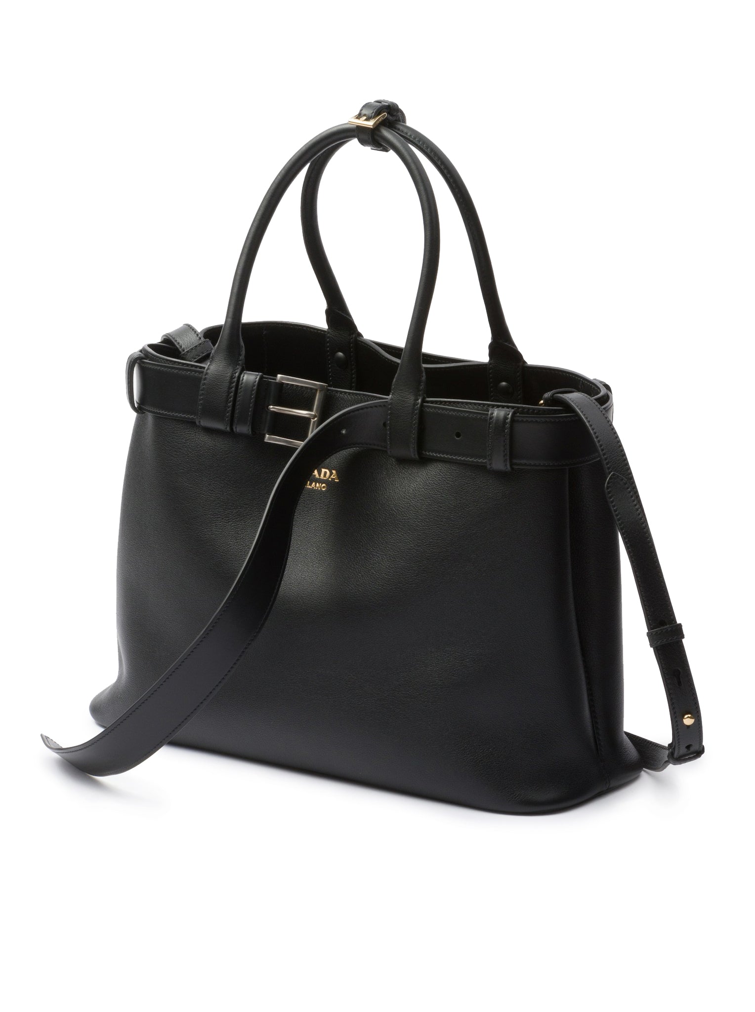 Prada Large Leather Handbag with Buckle - Stylish Designer Tote for Women, Perfect for Work, Travel & Everyday Use