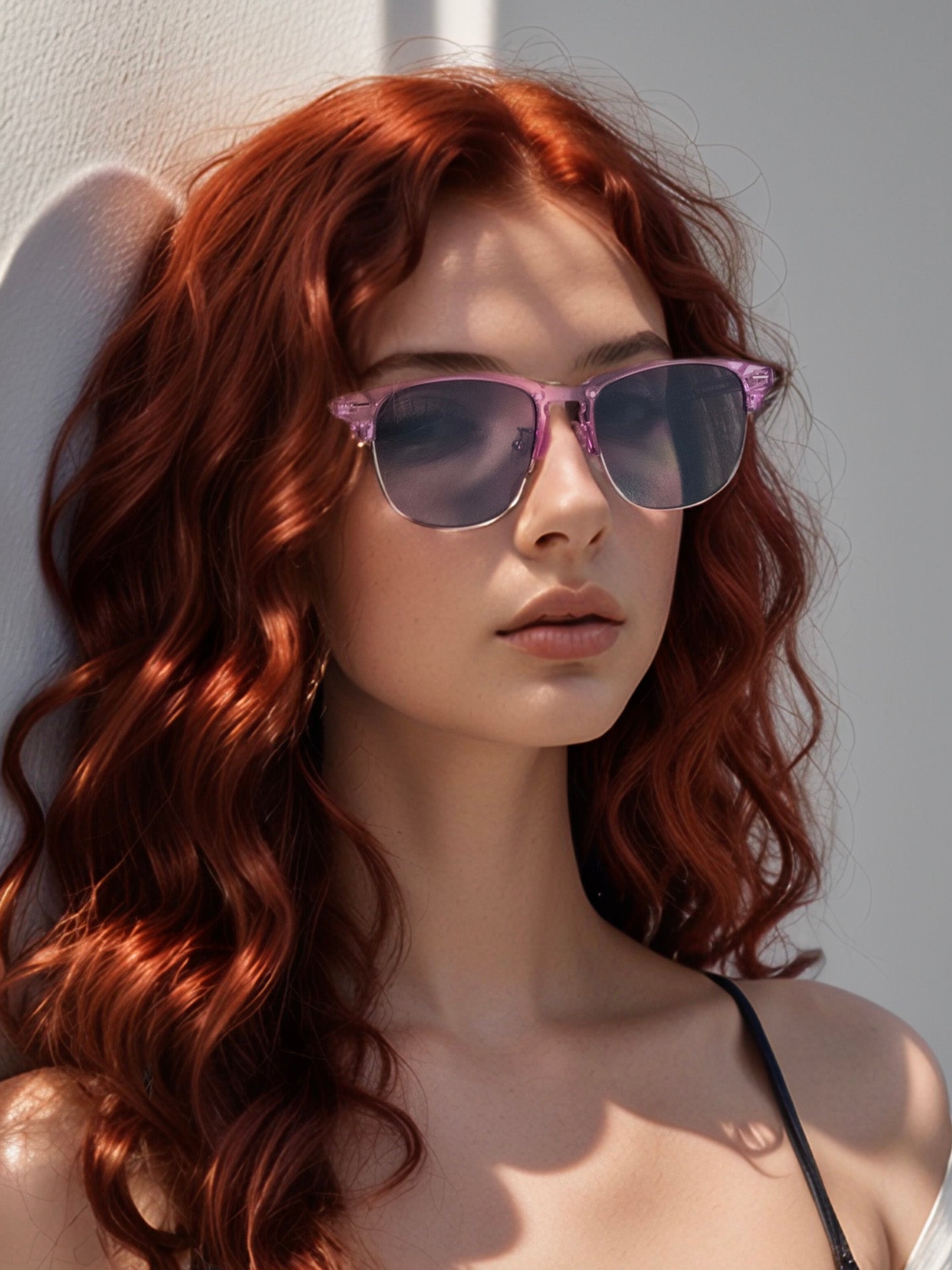 Clear Lilac Semi Rimless Glasses - Lightweight & Stylish Eyewear for Women & Men - Perfect for Reading, Driving & Fashion Accessories