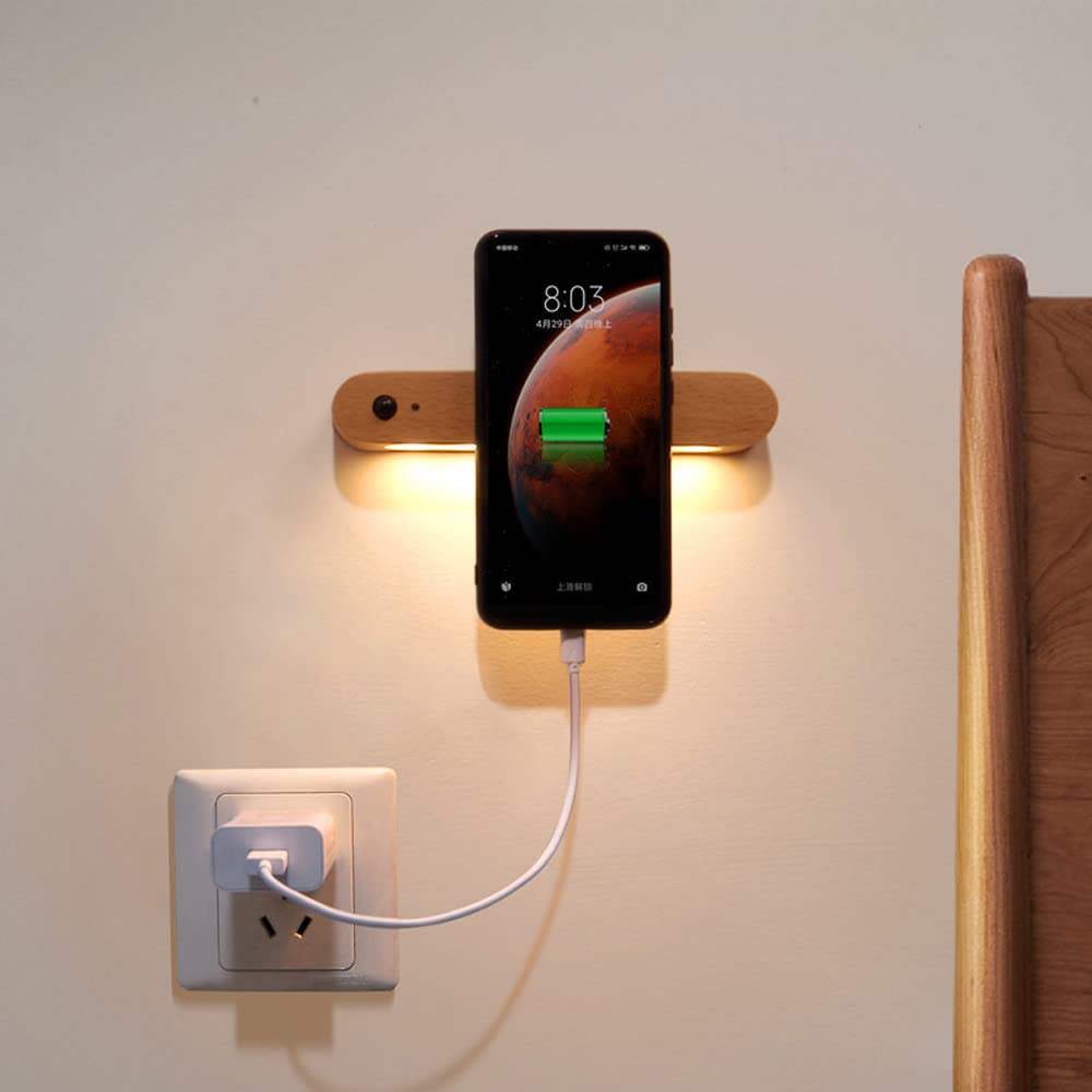 Rechargeable LED Motion Sensor Wall Sconce Light - Smart Human Body Induction Night Light with Magnetic Mount for Stairs, Hallway, Bedroom & Bathroom - Energy Efficient Wall Lighting Fixture for Home Safety and Convenience
