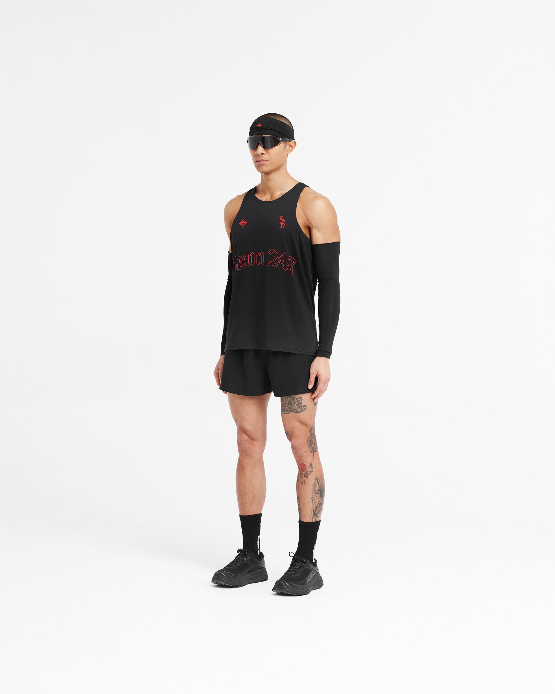 247 London Singlet for Men - Soft Cotton Sleeveless Undershirt, Black - Perfect for Gym, Workout & Everyday Wear