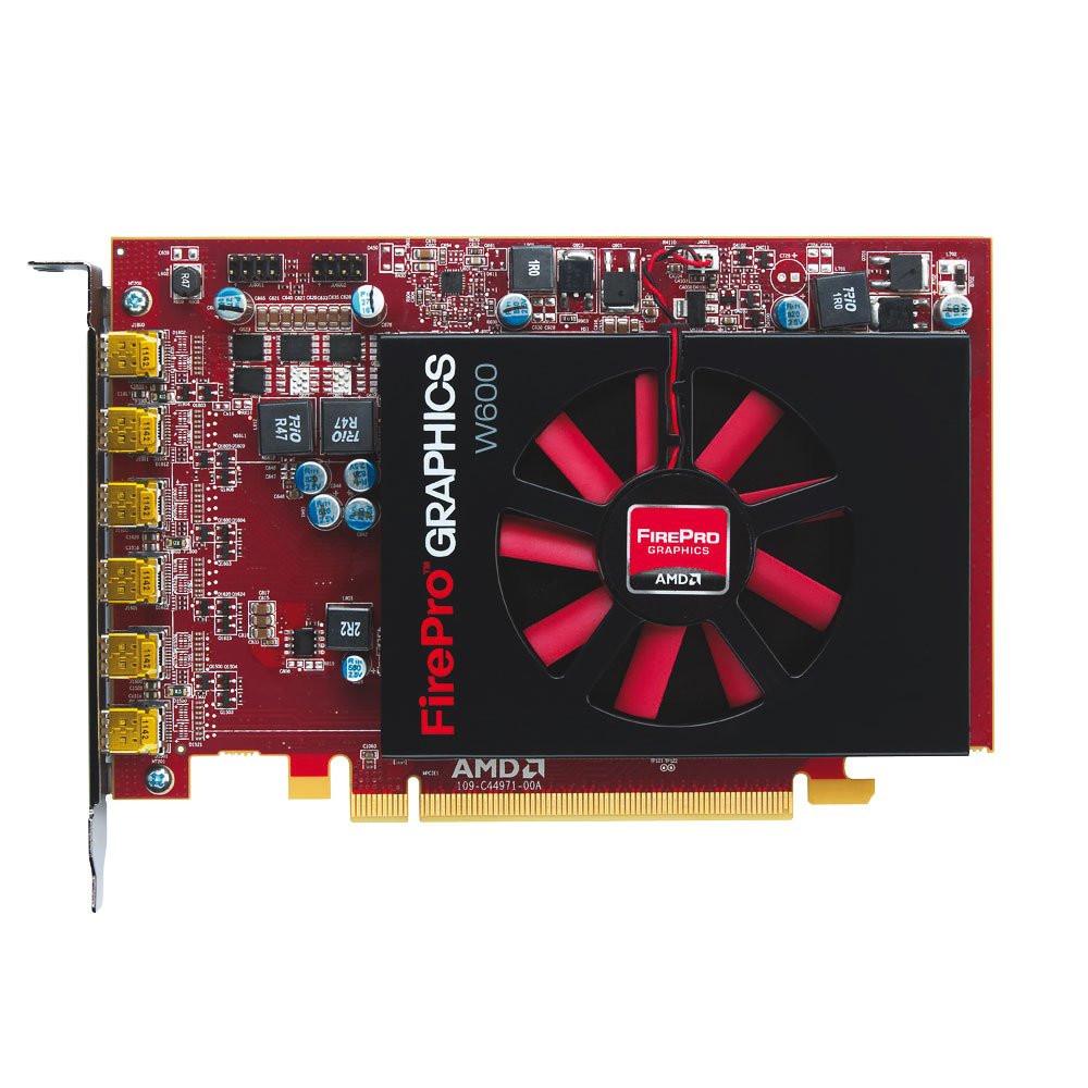 Sapphire AMD FirePro W600 2GB GDDR5 6 Mini DisplayPort PCIe Graphics Card - Professional Workstation GPU for CAD, 3D Rendering & Multi-Monitor Setup (Eyefinity 6 Edition) - Perfect for Video Editing, Engineering Design & Financial Trading Stations