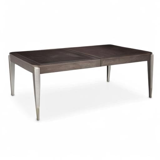 Roxbury Park Slate Gray Rectangular Dining Table with Wooden Legs - Perfect for Modern Kitchens, Dining Rooms, and Small Spaces