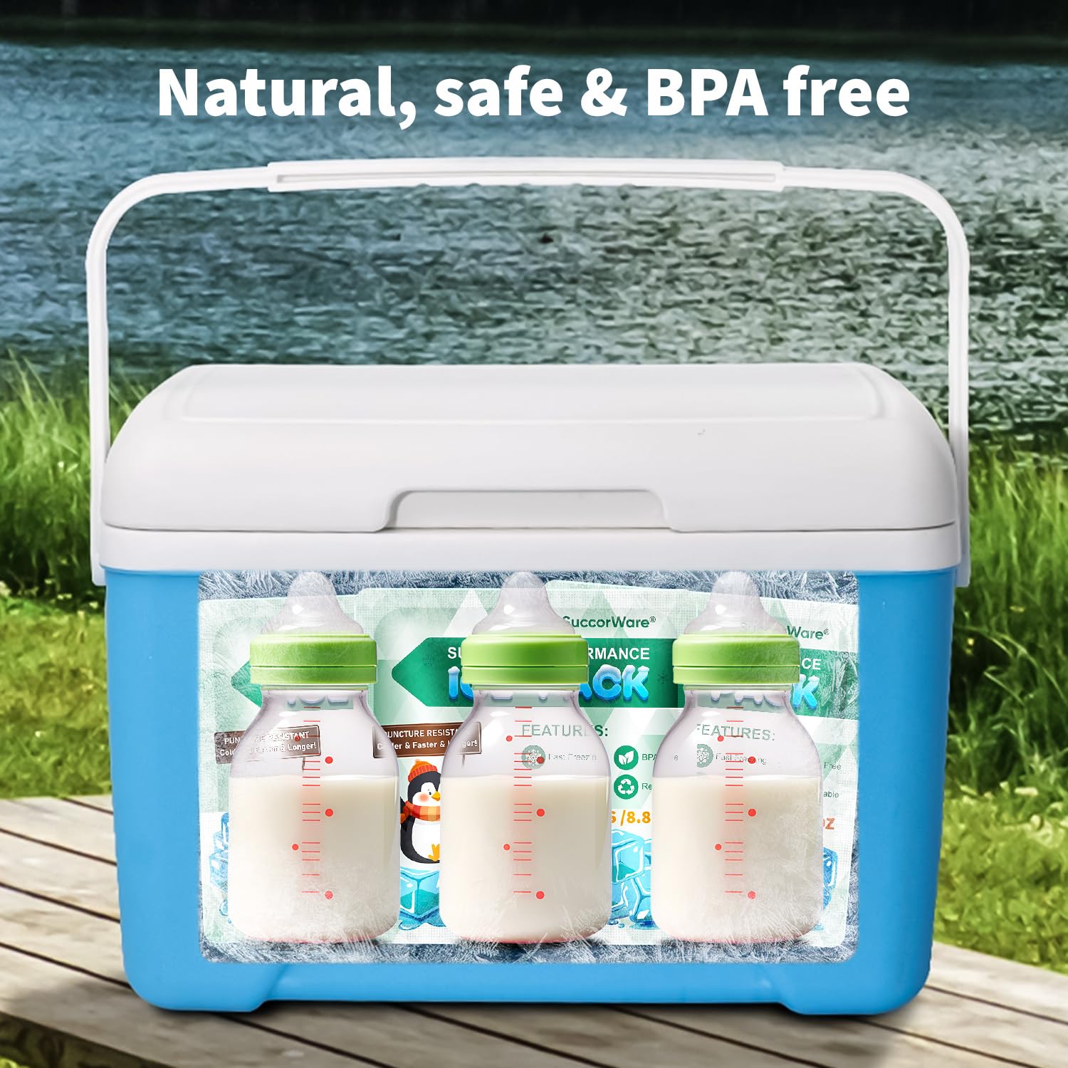 5 Pack Reusable Ice Packs for Lunch Boxes - 12+ Hour Cooling Gel Packs for Camping, Beach & Office - Perfect for Cooler Bags & Backpacks | Keep Food Fresh Outdoors, Work & Travel