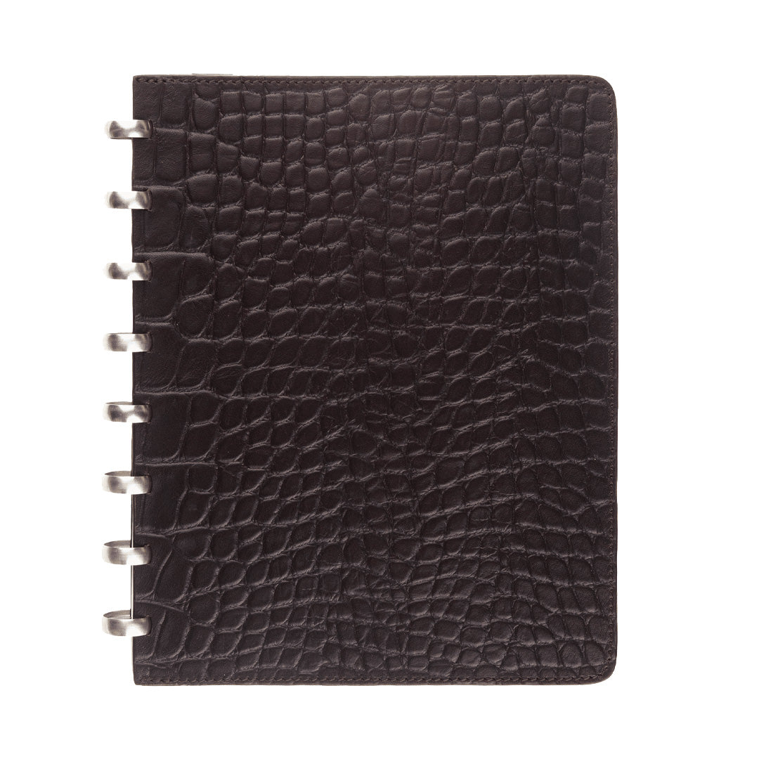 Premium Atoma Pur Croco Brown Leather Notebook - 6.5 x 8.3 Inches (165 x 210 mm) Refillable Journal for Business, Travel & Gift Giving