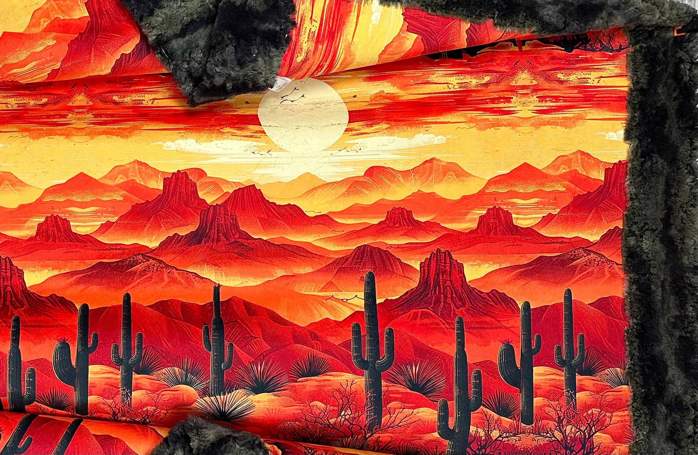 Arizona Desert Sunset Camouflage Luxe Large 55x79 Minky Blanket - Soft Cozy Throw for Bed, Couch & Outdoor Camping