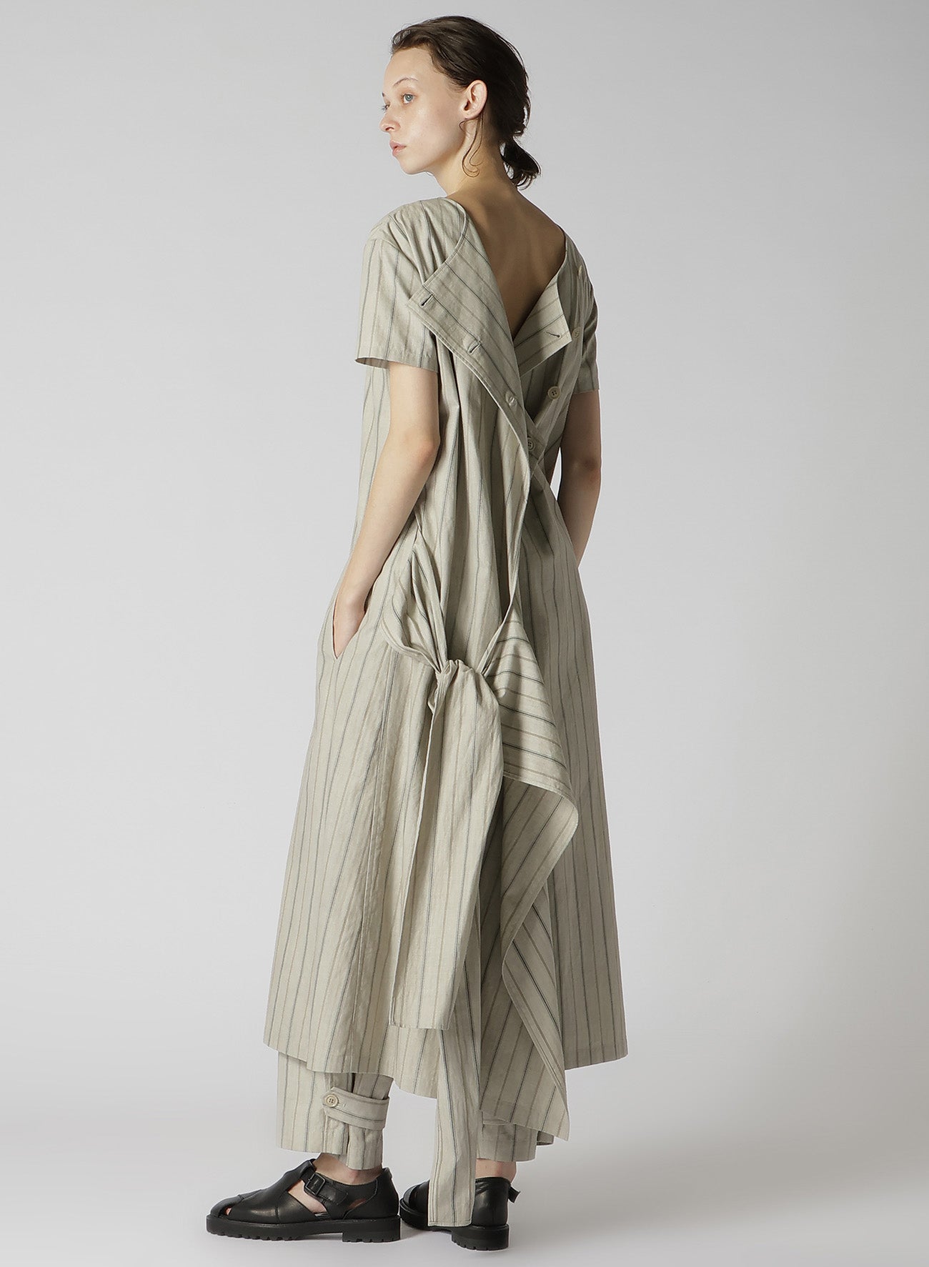 Stylish Cotton Stripe Ink Dyed Back Tie Dress for Women - Perfect for Summer Outfits, Beach Vacations & Casual Dates
