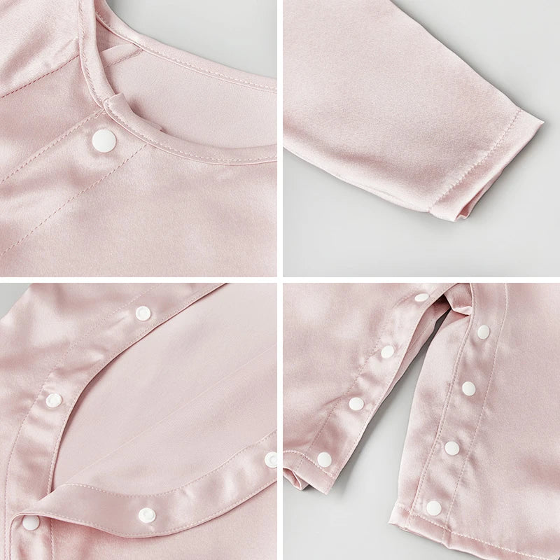 Premium Long Sleeve Button-Down Baby Silk Onesies - Soft & Comfortable Infant Romper for Newborns & Toddlers - Perfect for Special Occasions, Photo Shoots & Everyday Wear