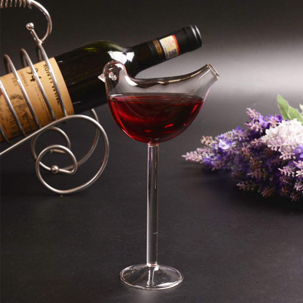 Elegant Bird-Shaped Cocktail Glass Goblet - Decorative Champagne & Red Wine Glass Cup for Home Bar, Restaurant, Party & Wedding Decor