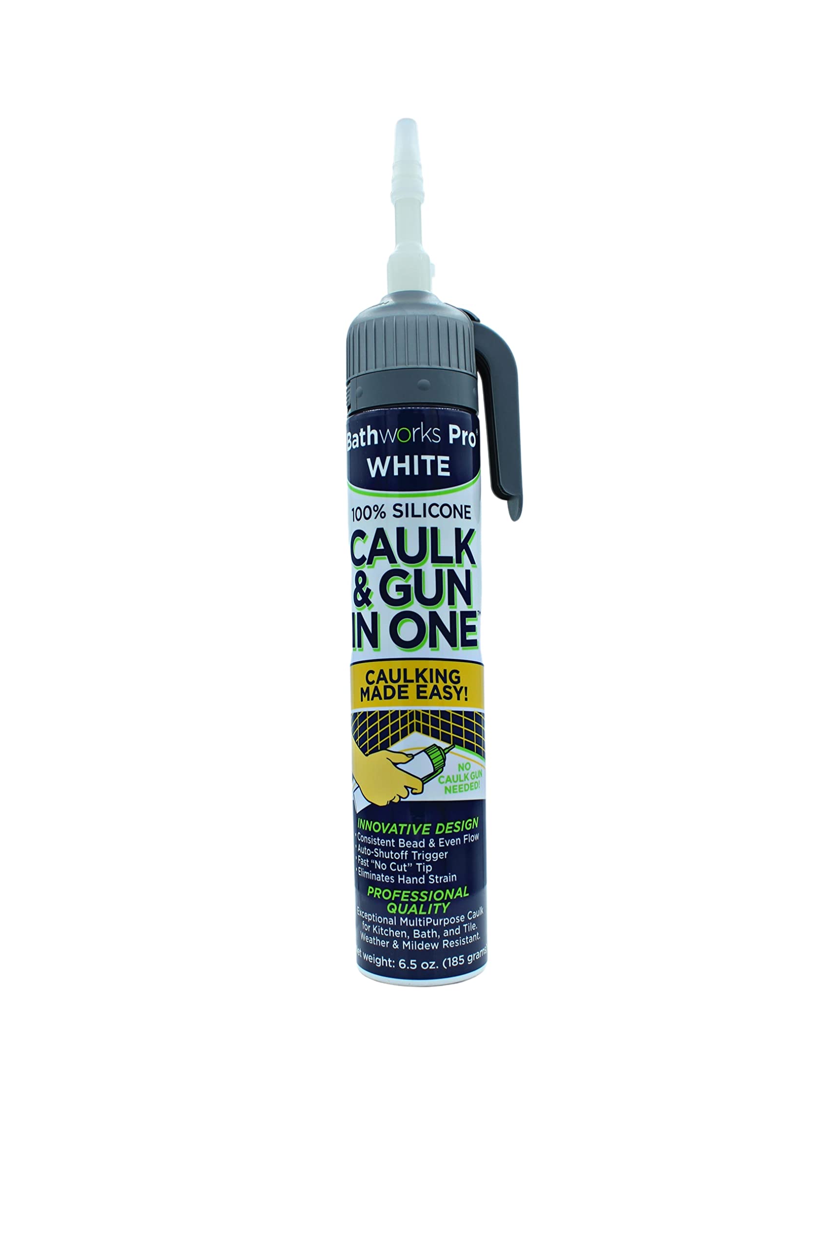 Bathworks Bathtub Refinishing Kit - Premium BONE Color Kit with White Silicone Caulk & Gun Included | DIY Bathtub Repair & Reglazing for Home Renovation