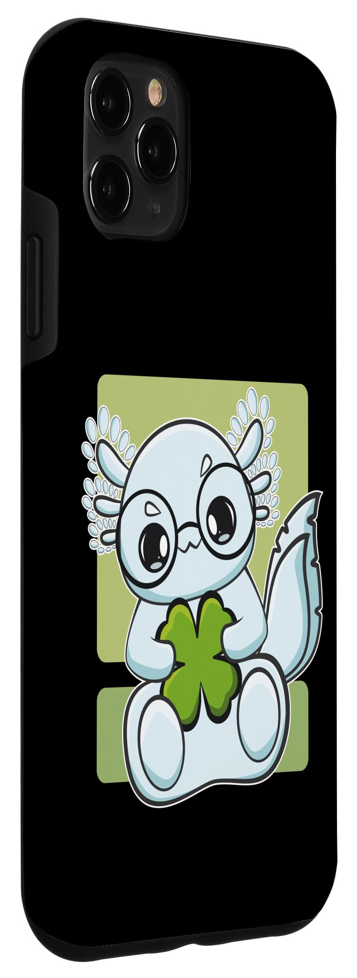 Cute Axolotl iPhone 11 Pro Max Case with Shamrock - St. Patrick's Day Protective Phone Cover for Irish Celebration, Party & Daily Use