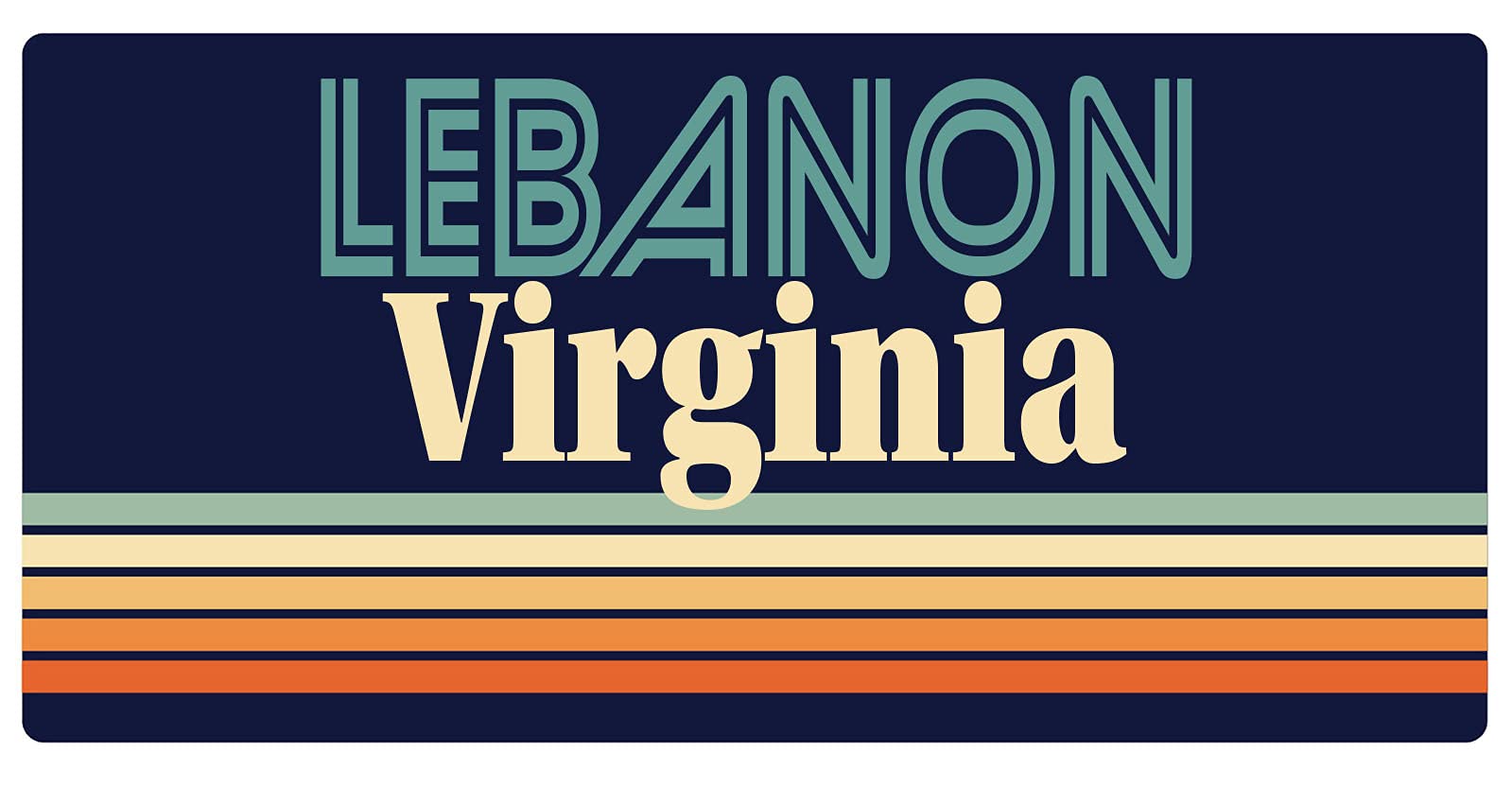 Lebanon Virginia 5 x 2.5-Inch Retro Fridge Magnet - Vintage Souvenir for Refrigerators, Lockers & Metal Surfaces - Perfect for Home, Office & Travel Decor