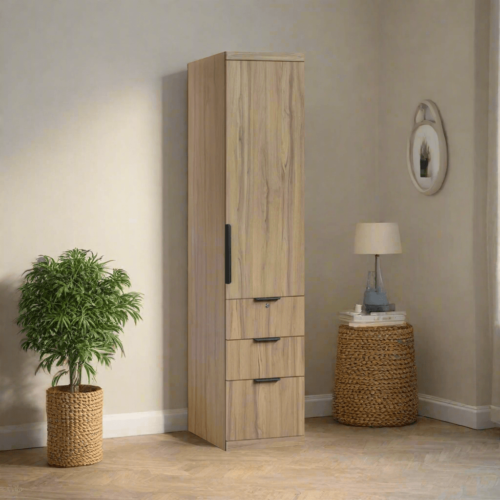 Kerris Solid Plywood Single Door Open Wardrobe - Modern Freestanding Closet for Bedroom, Living Room, or Walk-In Closet - Easy Assembly & Space-Saving Storage Solution