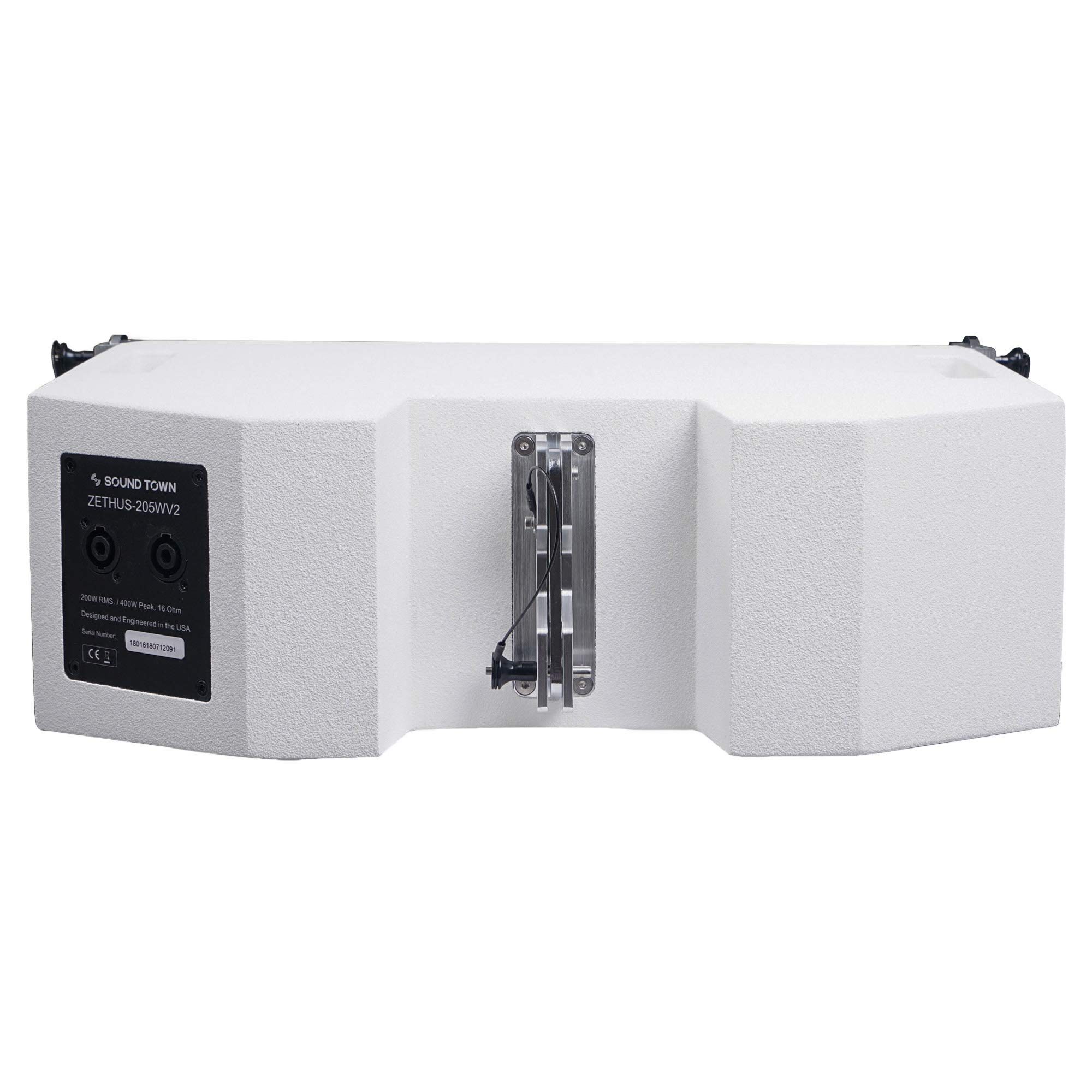 Sound Town ZETHUS Series 15-inch Line Array Speaker System with Subwoofer & 4 Compact 2x5-inch Speakers - Professional PA Sound System for Concerts, DJ Events & Live Performances (White)