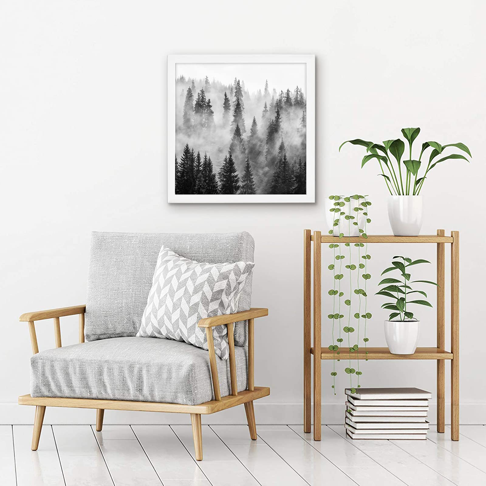 Americanflat 24x24 Picture Frame - White Wood Wall Display for Home Decor