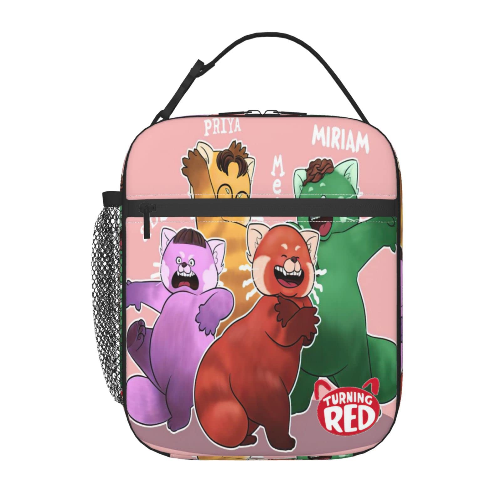 Cute Red Cartoon Insulated Lunch Box - Reusable Waterproof Lunch Bag for Women, Men, Boys & Girls - Portable Meal Prep Cooler Tote for School, Work, Office, Travel & Picnic | Keeps Food Fresh & Stylish