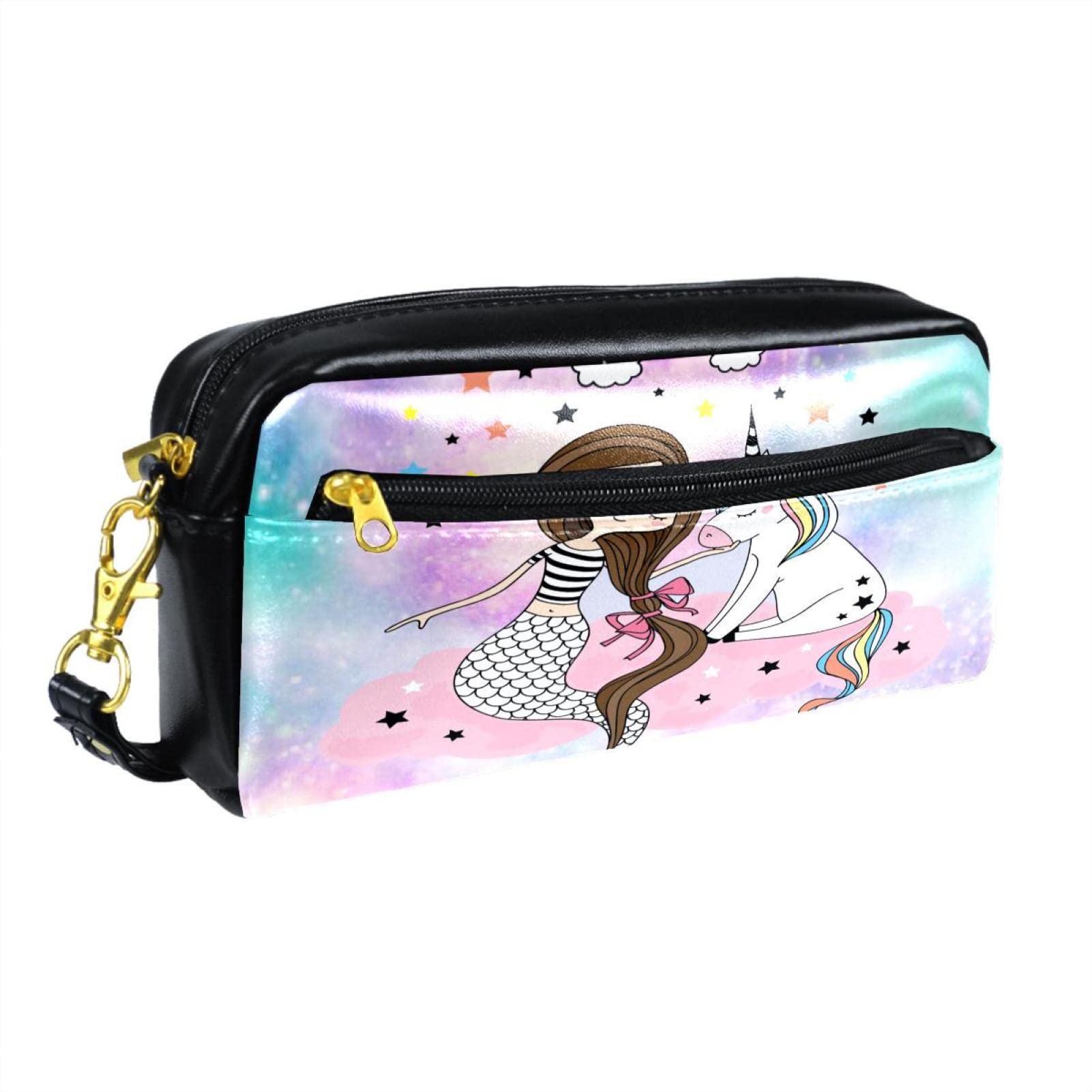 Galactic Mermaid Unicorn Pencil Case - Portable School Pouch for Pens, Pencils & Stationery Organization - Perfect for Students, Office & Travel Accessories