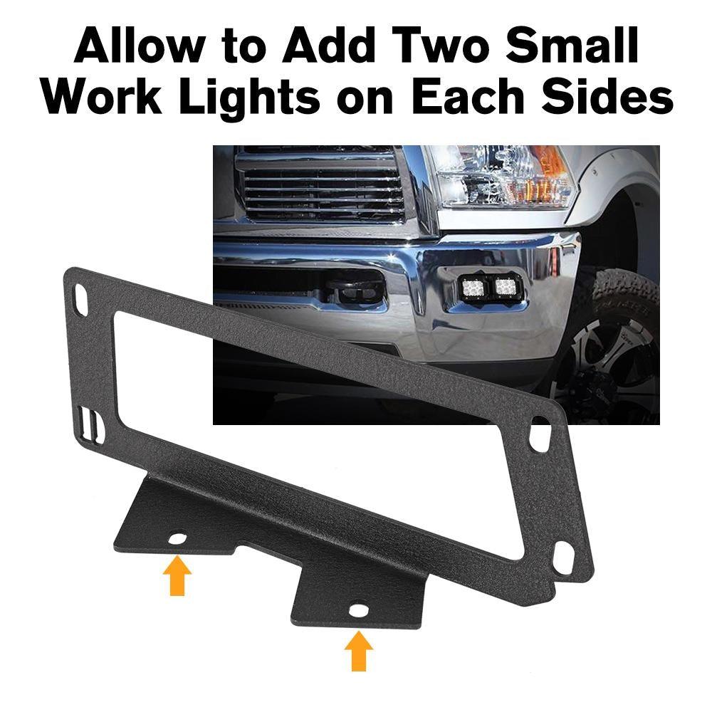 3 Inch LED Pod Lights with Amber Covers & Dual Fog Lights - Hidden Bumper Mount Bracket for 2010-2017 Dodge Ram 2500 3500 - Off-Road Lighting for Trucks, Trailers & Night Driving