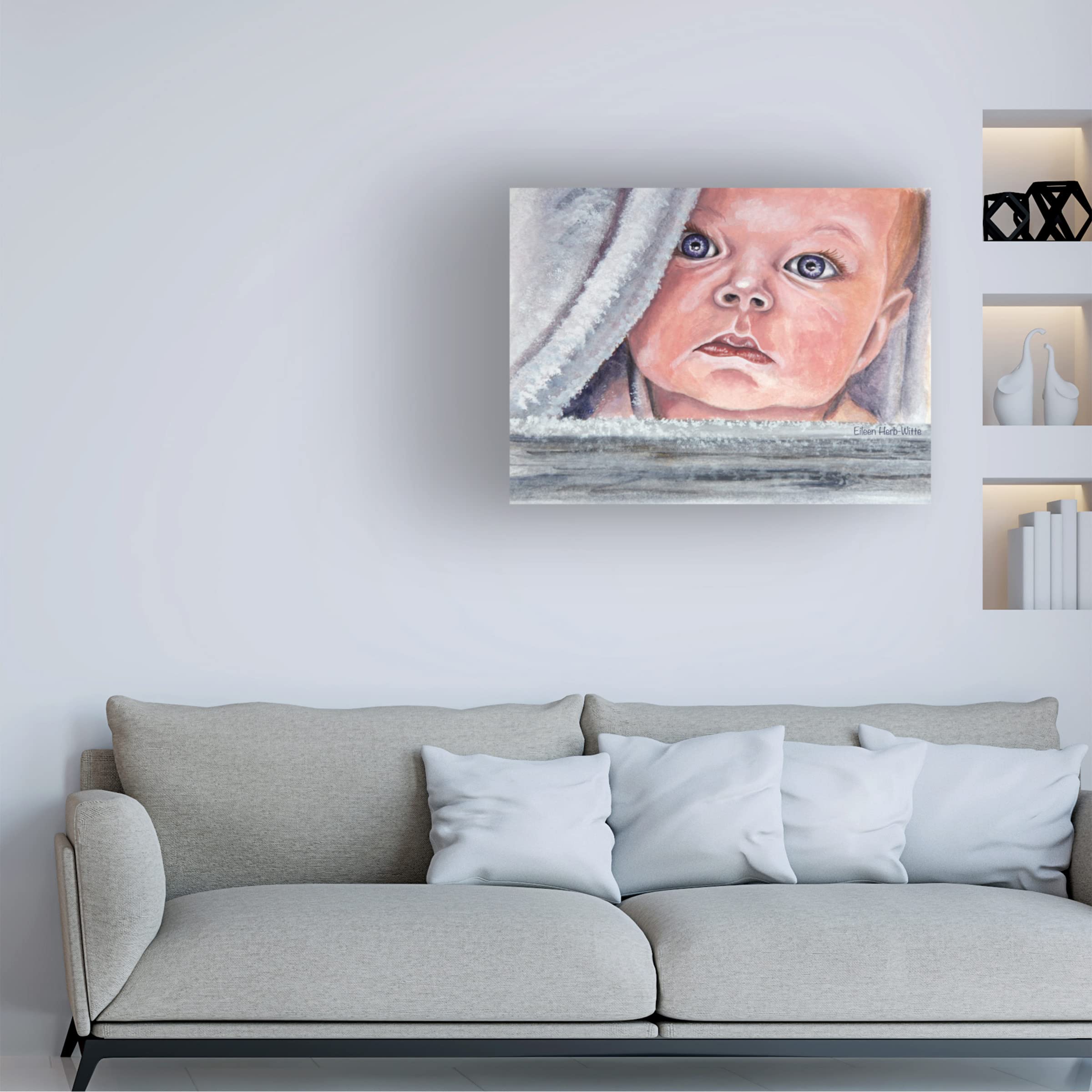 Trademark Fine Art 'Baby Jesus' Religious Canvas Wall Art by Eileen Herb-Witte - Perfect for Christmas Decor, Church Gifts & Christian Home Decorations