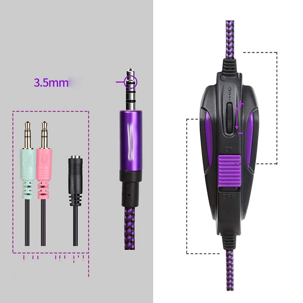 Best 3.5mm Gaming Headset with Mic for PC, PS4, Xbox One, Nintendo Switch, Laptop & Mac - Over-Ear Headphones with Flexible Microphone, Volume Control & Sweat-Resistant Design - Perfect for Online Gaming, Streaming & Esports