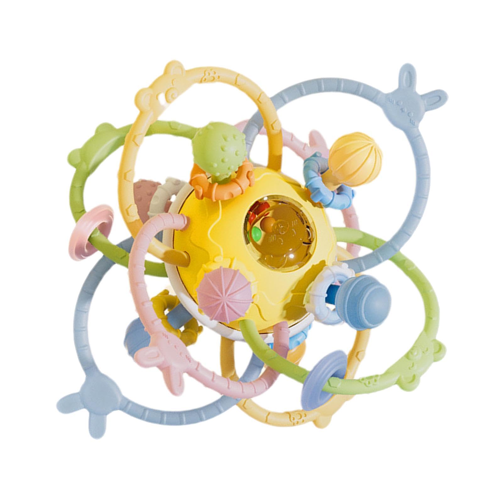 **Baby Sensory Teether Toy with Rattle - Soft & Safe Teething Relief for Infants & Toddlers | Bright Colors for Birthday, Christmas, New Year, Easter Gifts | Perfect for Soothing Sore Gums & Early Development**