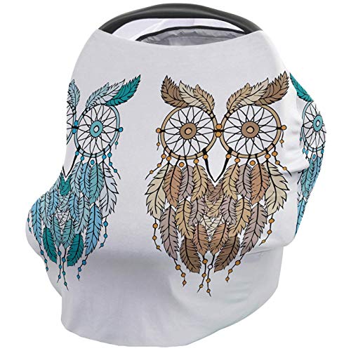 Premium Baby Car Seat Stroller Canopy Cover - Soft Dreamnet Owl Design for Girls & Boys | UV Protection & Breathable Fabric | Perfect for Travel, Shopping & Outdoor Adventures