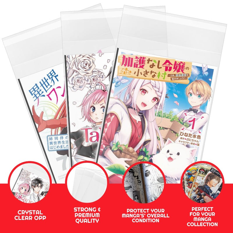Evoretro Clear Resealable Bags for Comics, Manga & Collectibles - Perfect for Storage, Protection & Organization of Digest Books, Comic Collections & Trading Cards