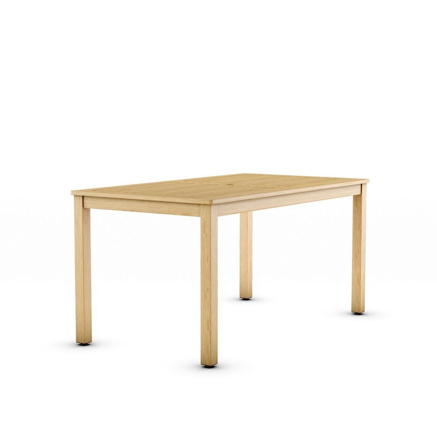 Premium Eucalyptus Wood Outdoor Dining Table with Teak Finish - Weather-Resistant Patio Table for Backyard, Garden & Poolside - Light Brown Wooden Table for Al Fresco Dining & Entertaining