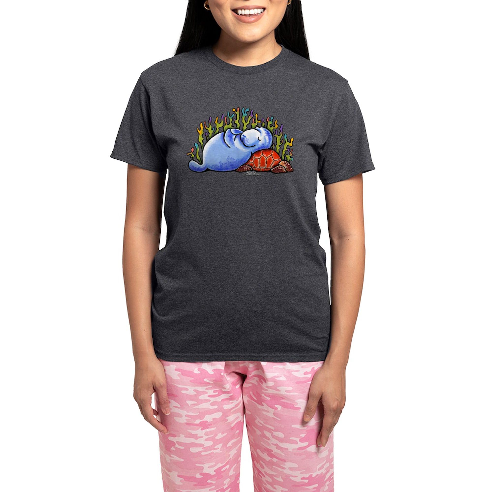 Sea Turtle & Manatee Women's Pajama Set - Soft Charcoal Lounge Pajamas for Women - Perfect for Sleepwear, Loungewear & Relaxing at Home