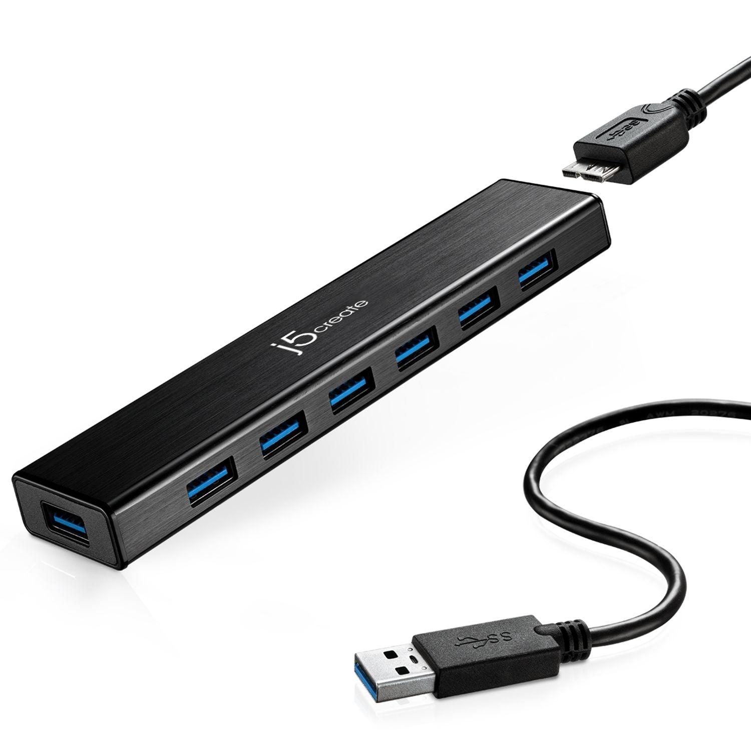7-Port USB 3.0 Hub with 5Gbps Data Transfer - High-Speed Multi-Port USB Hub for Laptop, PC, MacBook - Perfect for Home Office, Gaming & Charging Multiple Devices