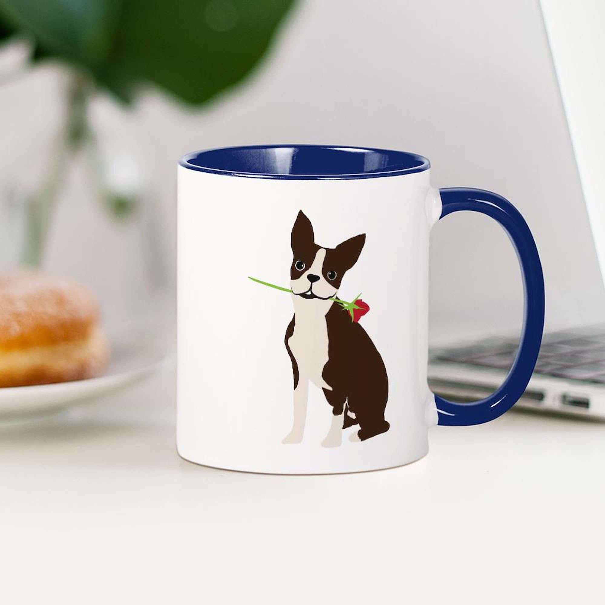 Boston Terrier Ceramic Coffee Mug 11 oz (325 ml) - Funny Dog Lover Gift for Office, Home & Travel - Perfect for Tea, Hot Chocolate & Coffee Lovers