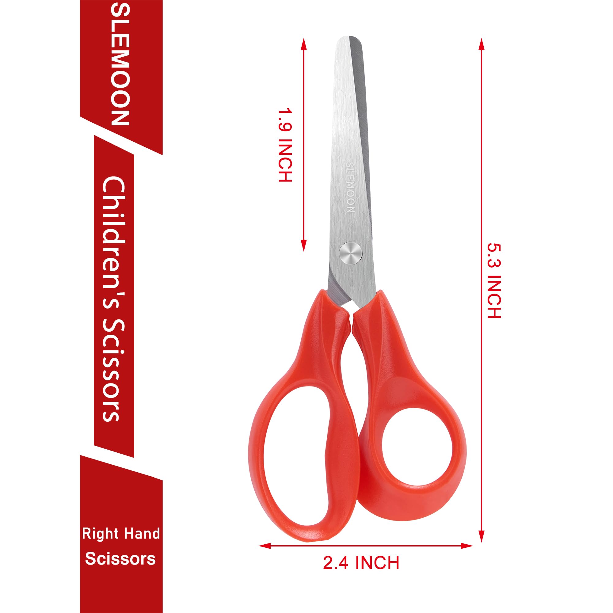 30 Pack Toddler Safety Scissors for Kids Ages 3-5 - 5 Inch Right-Handed Blunt Tip Craft Scissors with Comfort Grip ABS Handles - Perfect for Preschool Classroom Supplies, Arts & Crafts Projects, and Early Childhood Development Activities