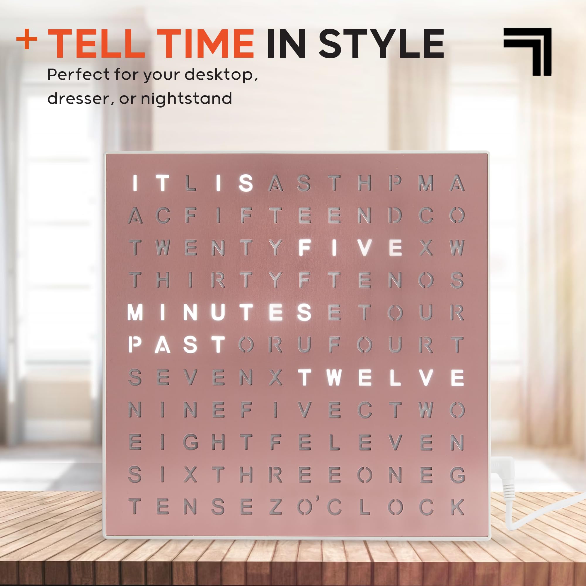 Sharper Image® LED Light-Up Word Clock - Modern 7.75