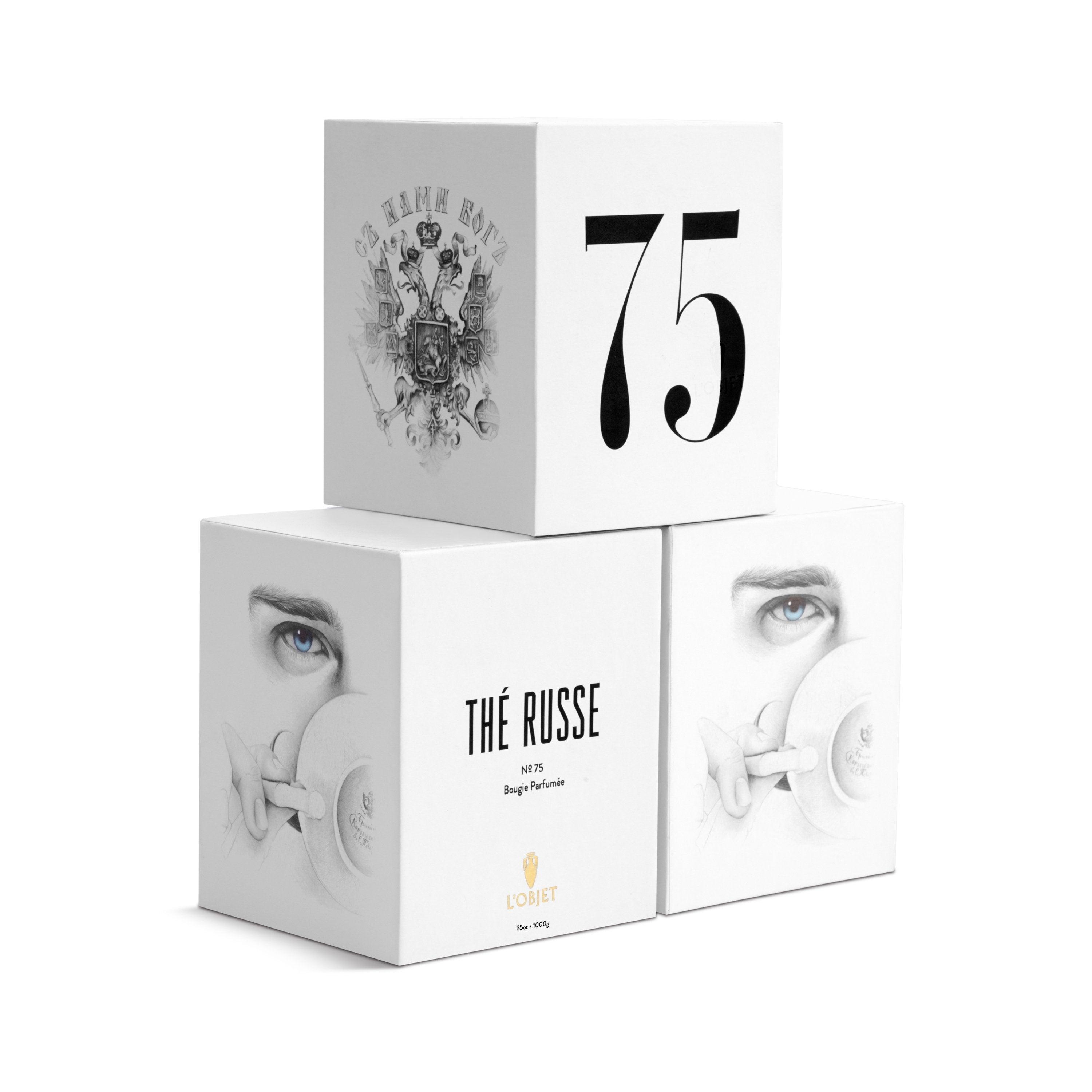 Russian Tea No.75 Scented Candle - 3 Wick Soy Wax Candle for Home, Relaxation & Aromatherapy | Perfect for Living Room, Bedroom & Spa