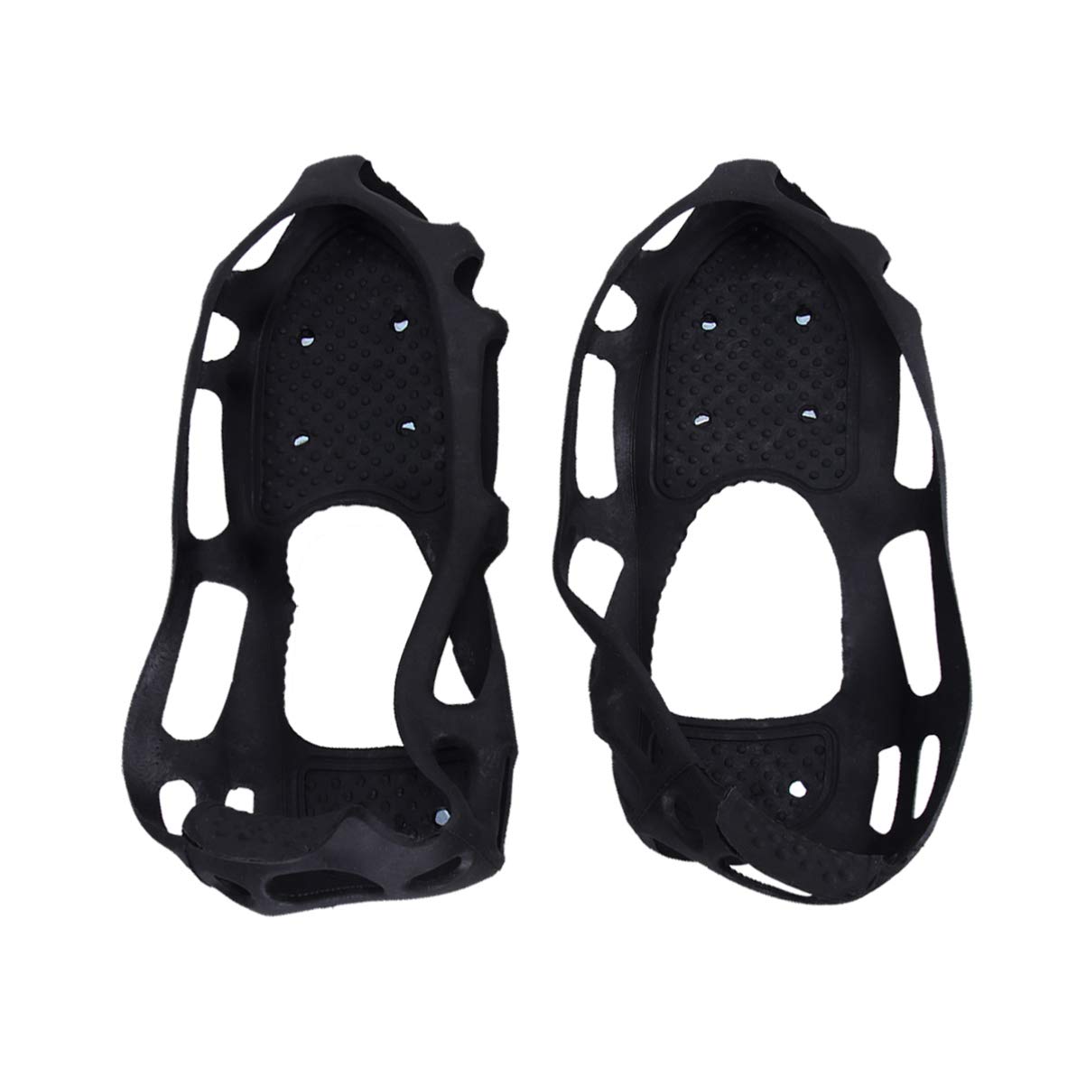 HEALLILY Anti-Slip Ice Cleats for Shoes - 24 Steel Spikes Traction Snow Grips for Winter Walking, Hiking, Climbing & Jogging - Black Size S - Perfect for Icy Sidewalks, Mountain Trails & Slippery Surfaces