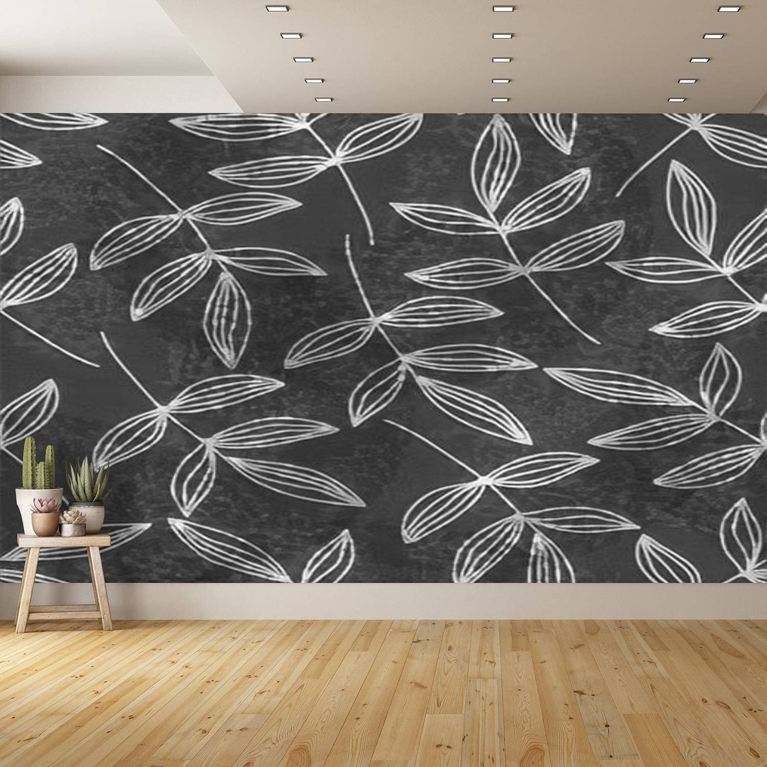 Removable Peel and Stick Wallpaper - Self-Adhesive Floral Sketch Wallpaper with Hand-Drawn Branches & Leaves in Black & White | Perfect for Bedroom, Kitchen, Bathroom & Home Decor | Easy DIY Wall Covering for Nursery, Office & Living Room