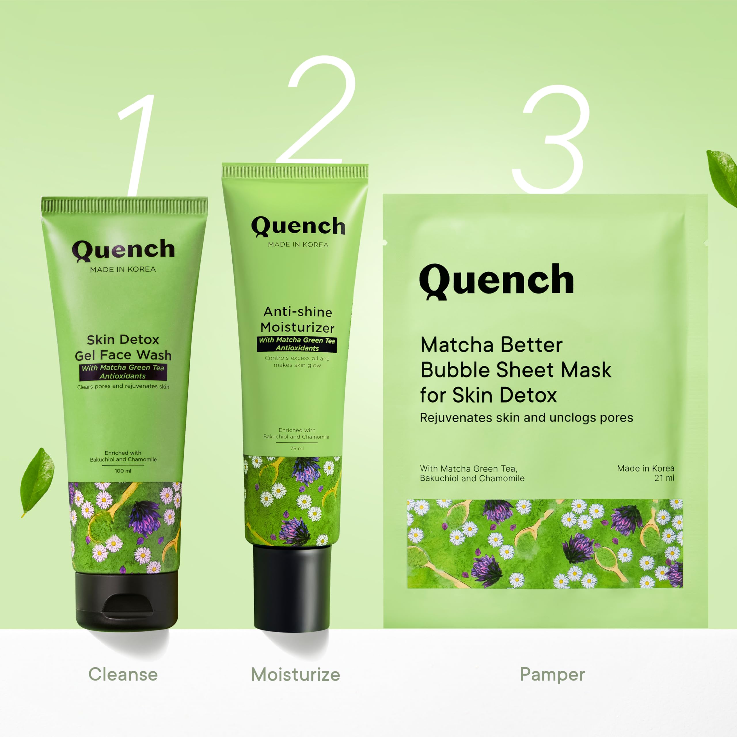 Matcha Green Tea Face Wash for Oily Skin | Korean Detox Gel Cleanser | Acne Control & Anti-Oxidants | Perfect for Daily Skincare Routine