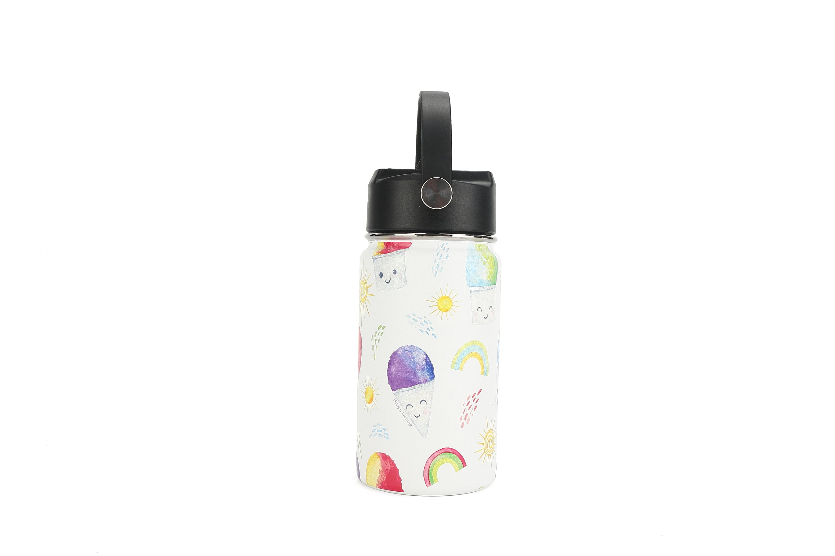 12oz Insulated Water Bottle for Shave Ice - Keeps Drinks Cold for Hours, Perfect for Hiking, Gym & Outdoor Activities - White