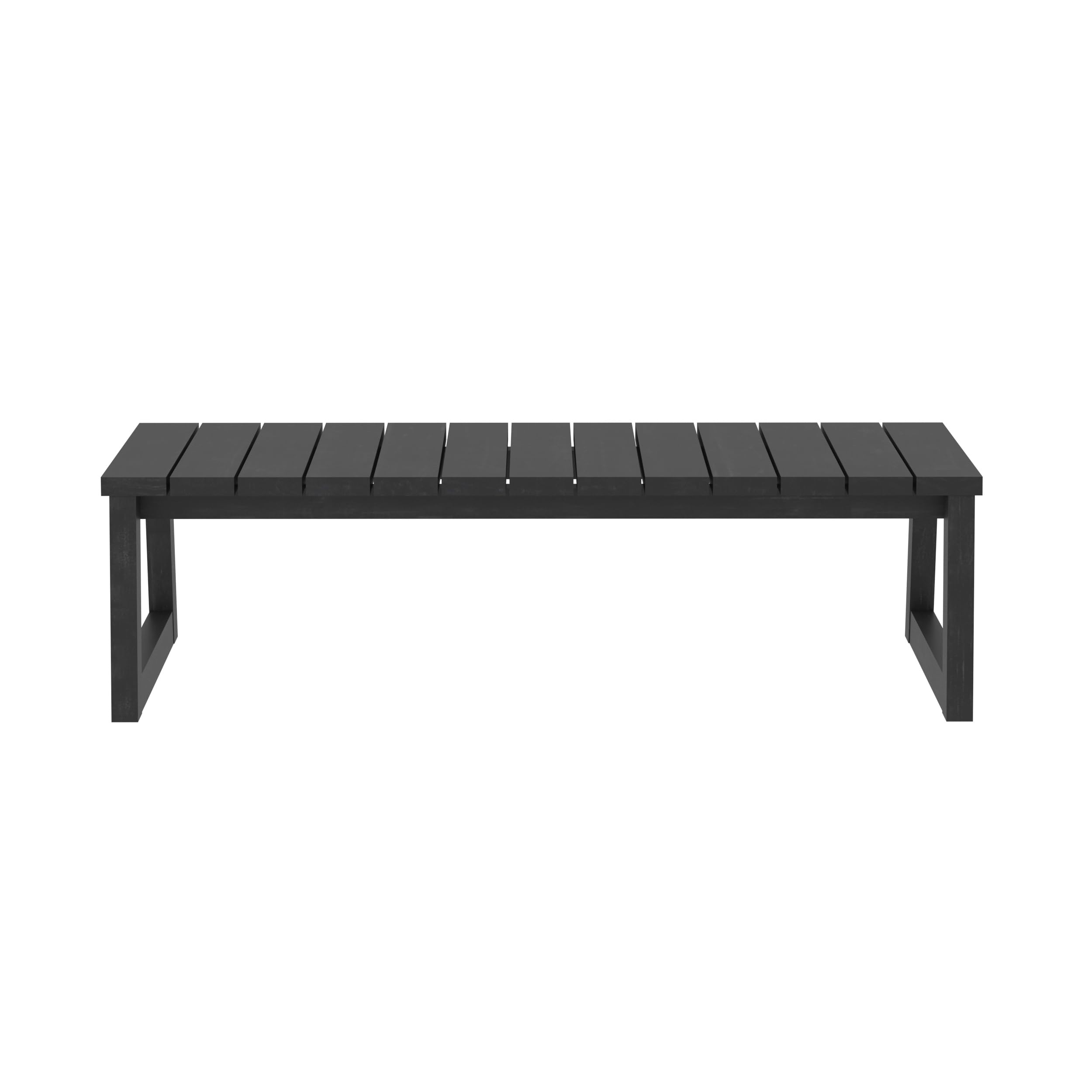 Walker Edison Modern Solid Wood Slat-Top Outdoor Coffee Table - Patio, Deck, Garden Furniture for Relaxing & Entertaining