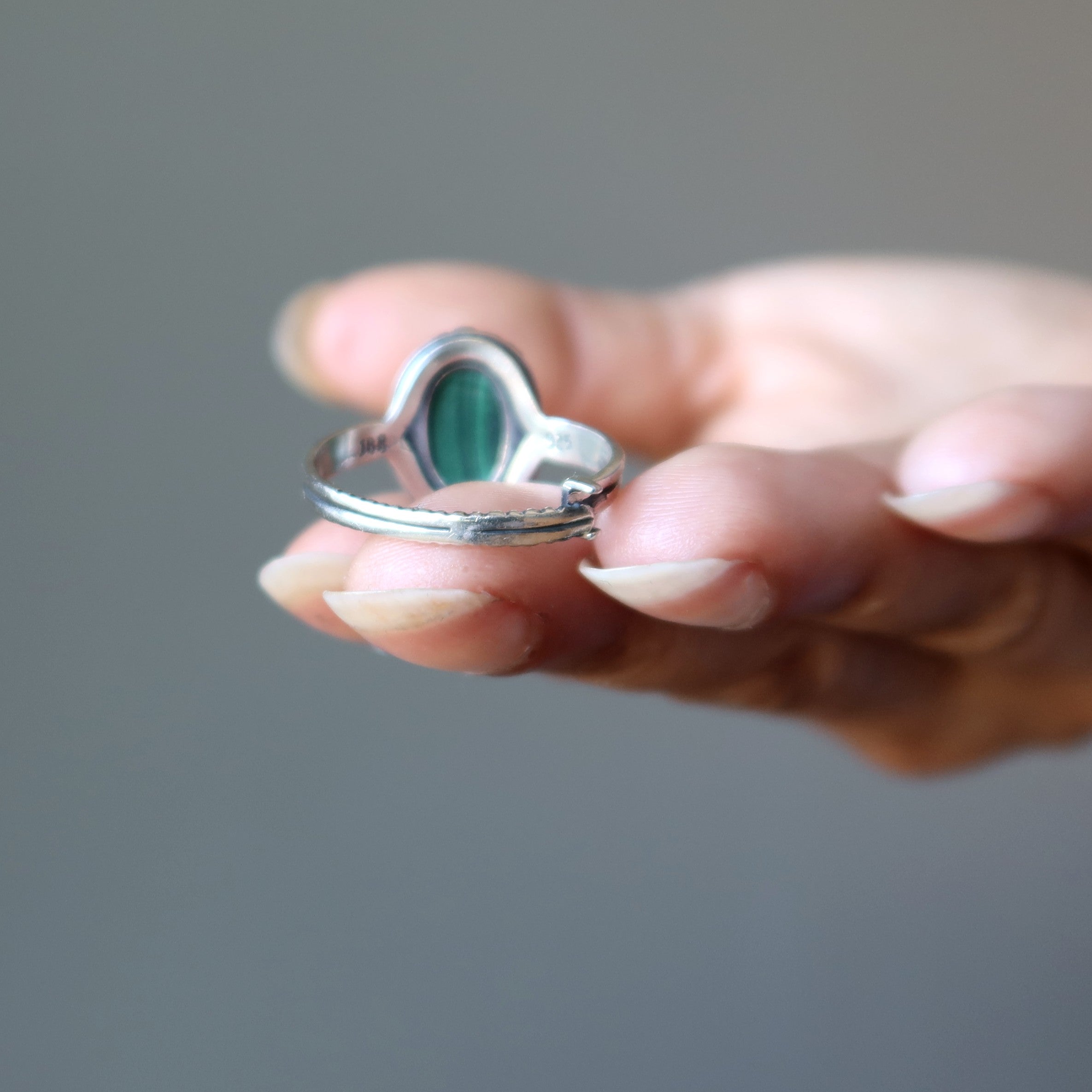 Malachite Ring for Women - Adjustable Sterling Silver Green Stone Jewelry - Perfect for Gifts, Boho Fashion & Everyday Wear