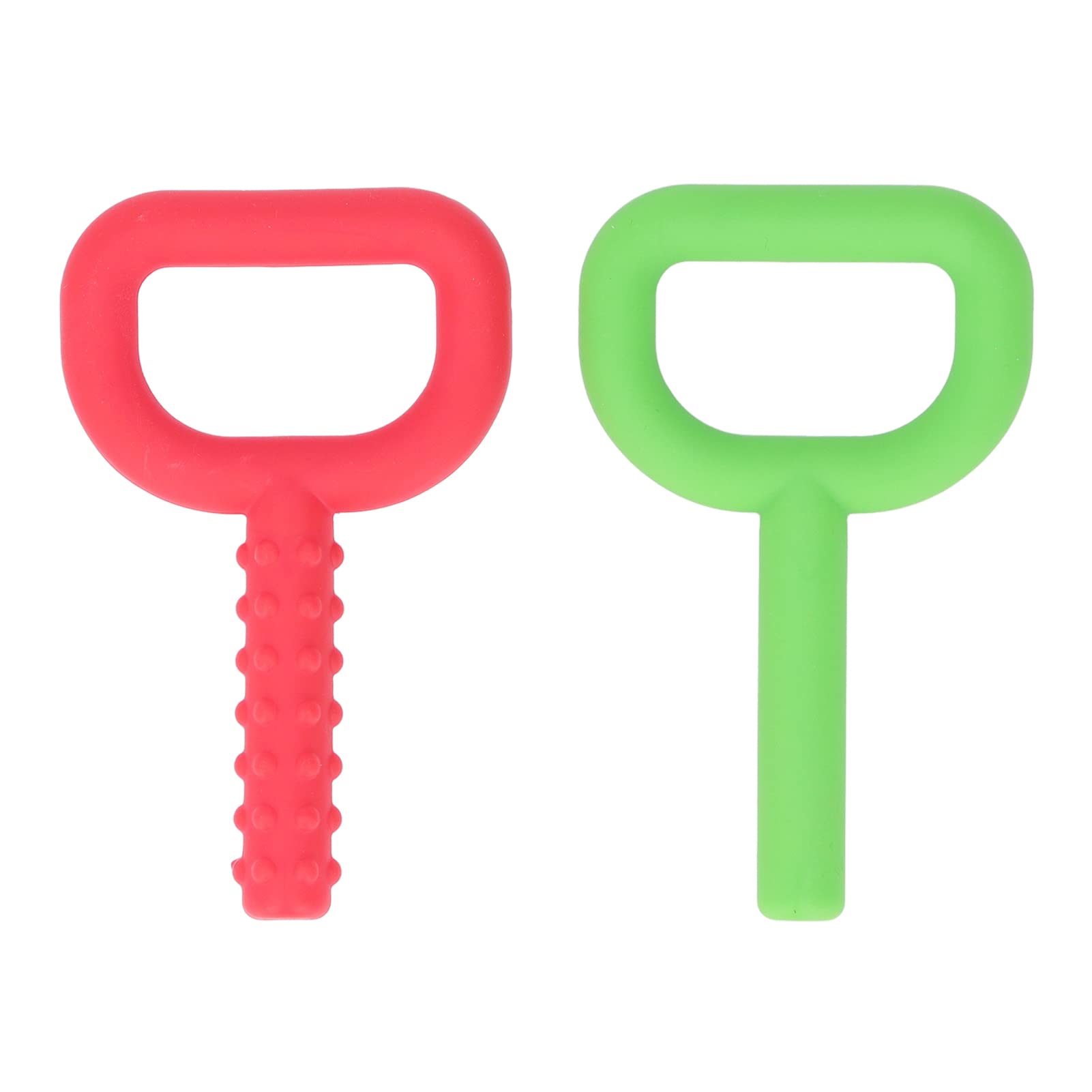 2Pcs Handheld Chew Toys for Kids - D-Shaped Silicone Sensory Teething Toys for Autism, ADHD & Anxiety Relief - BPA-Free Chewable Necklace for Oral Stimulation & Stress Relief - Perfect for School, Travel & Sensory Therapy