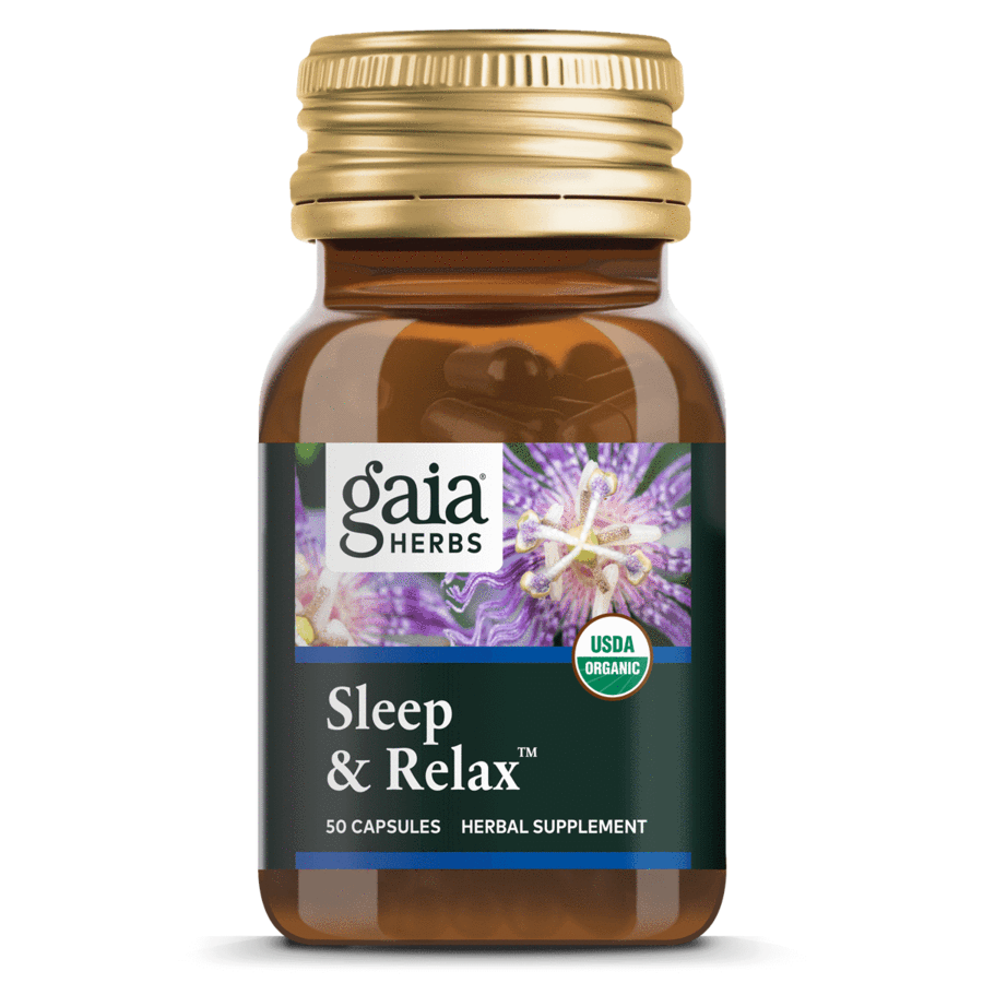 Gaia Herbs Sleep Relax Capsules - 50 Count | Natural Sleep Aid & Stress Relief for Better Rest | Perfect for Nighttime Relaxation & Calm Sleep