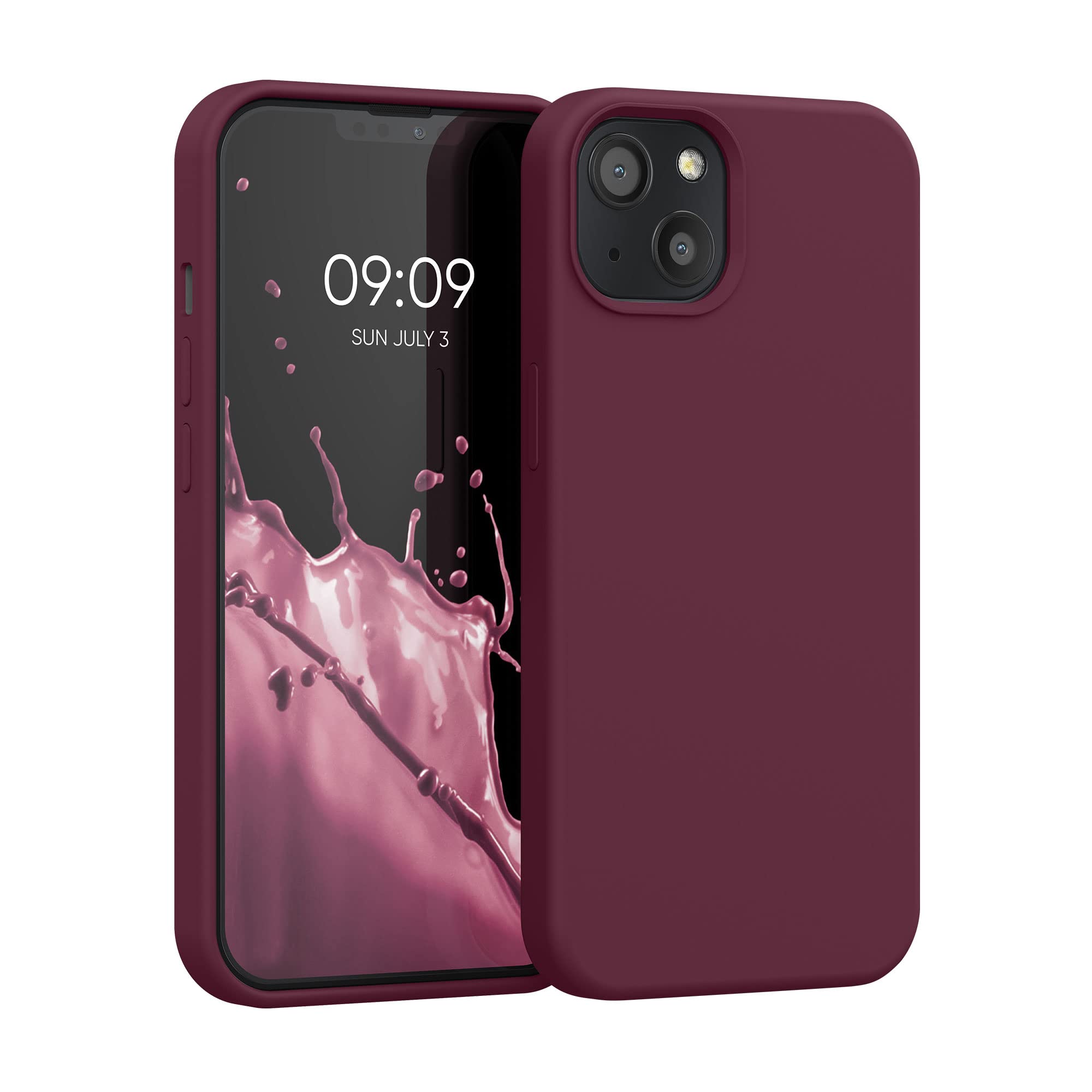 kwmobile Shockproof TPU Silicone Case for Apple iPhone 13 - Soft Matte Finish Protective Phone Cover in Tawny Red | Perfect for Everyday Use, Work & Travel Protection