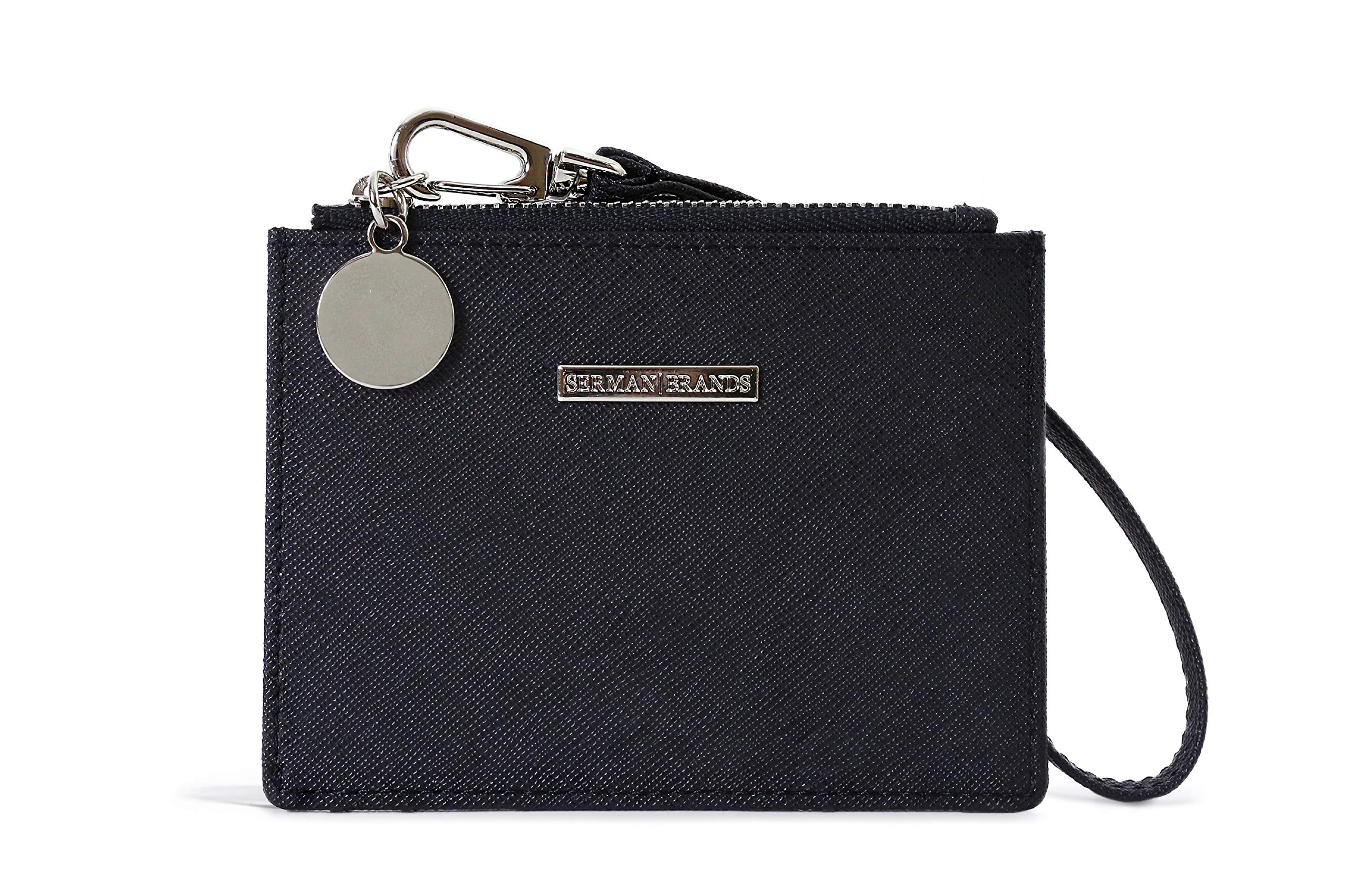 SERMAN BRANDS Slim RFID Blocking Wristlet Wallet for Women - Compact Card Holder with Keychain, Perfect for Everyday Use, Travel & Shopping