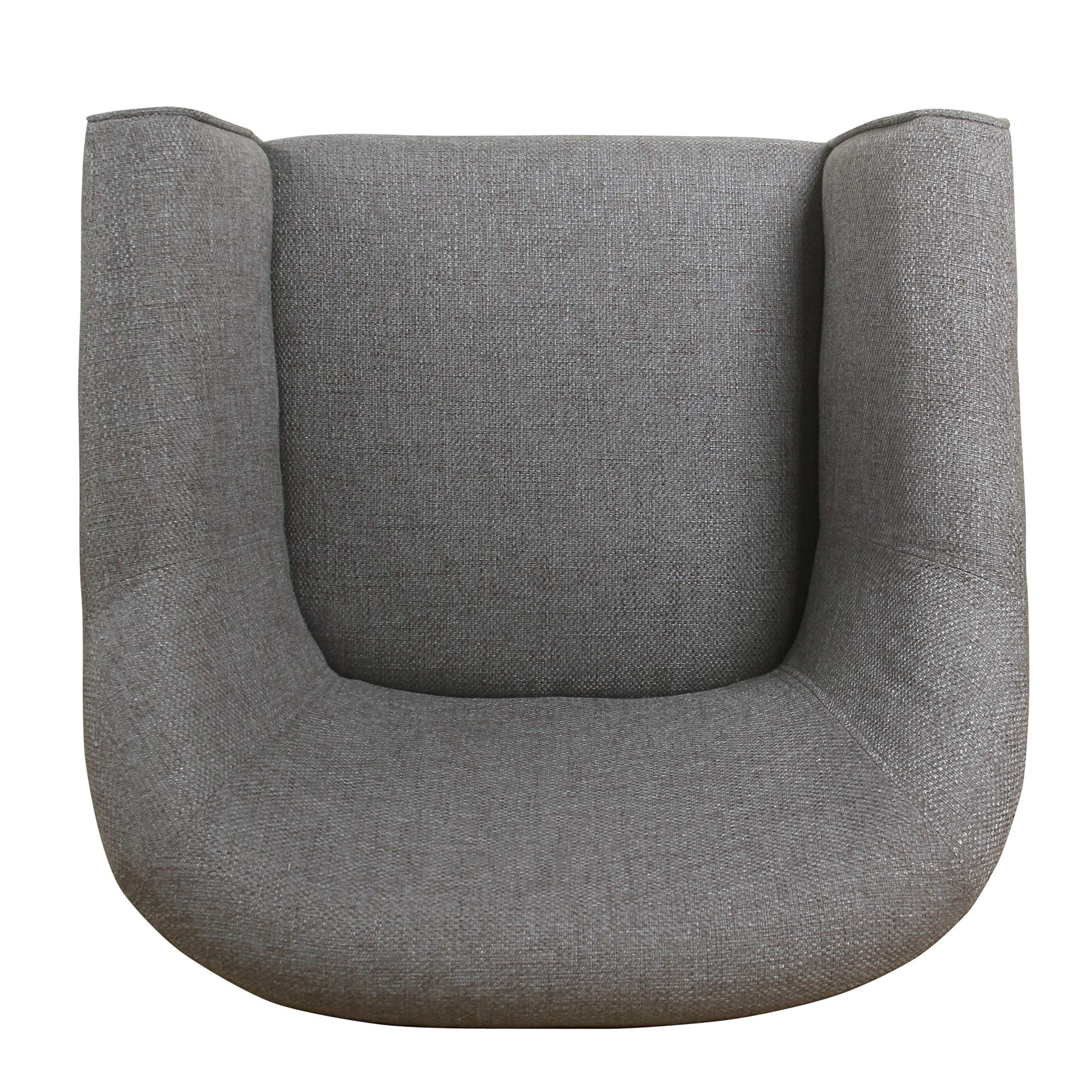 HomePop Barrel Shaped Accent Chair - Gray & Brown Upholstered Living Room Chair for Small Spaces, Reading Nook & Cozy Corner Decor
