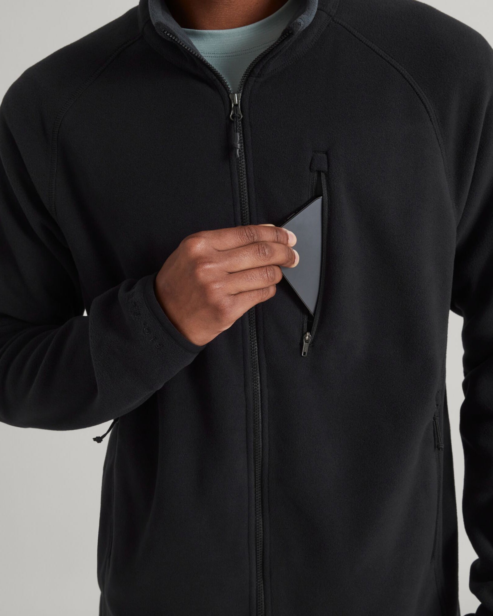 Men's Ridge 100 PrimaLoft Bio Fleece Jacket - Lightweight Warm Winter Coat for Hiking & Outdoor Activities - Black