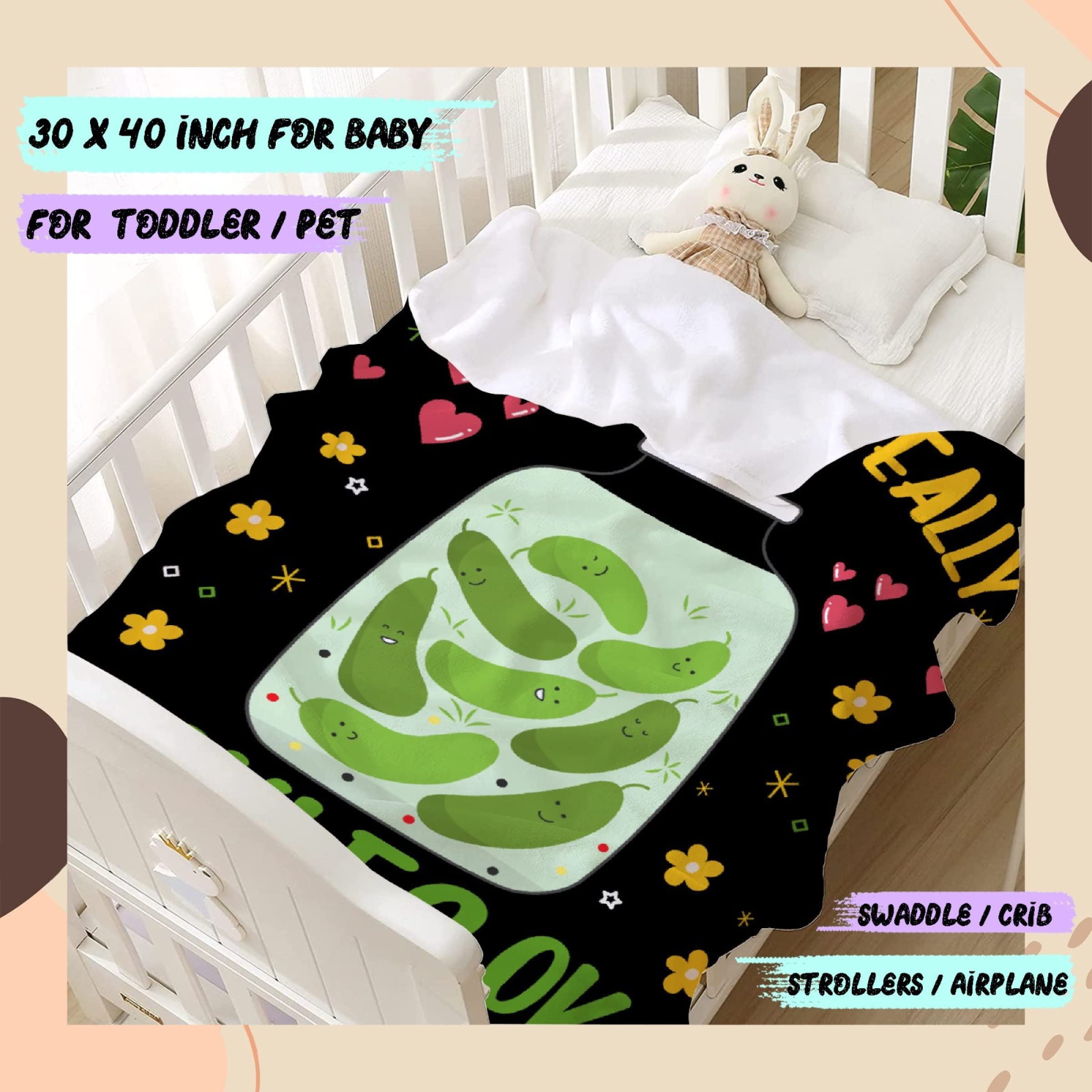 Funny Pickle Lover's Flannel Fleece Blanket - Super Soft 40x50 Inch Throw for Bed, Couch & Travel - Cozy Gift for Kids & Adults - Perfect for Movie Nights, Camping & Home Decor