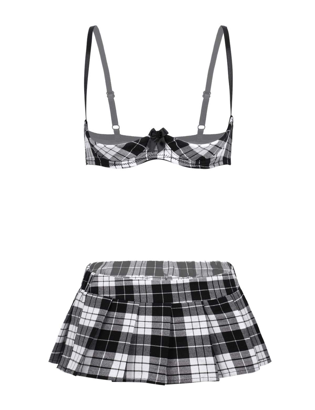 inhzoy Women's Japanese Anime Schoolgirl Cosplay Lingerie Set - Halloween Party Costume, Fancy Dress Outfit for Cosplay, Anime Conventions & Themed Parties