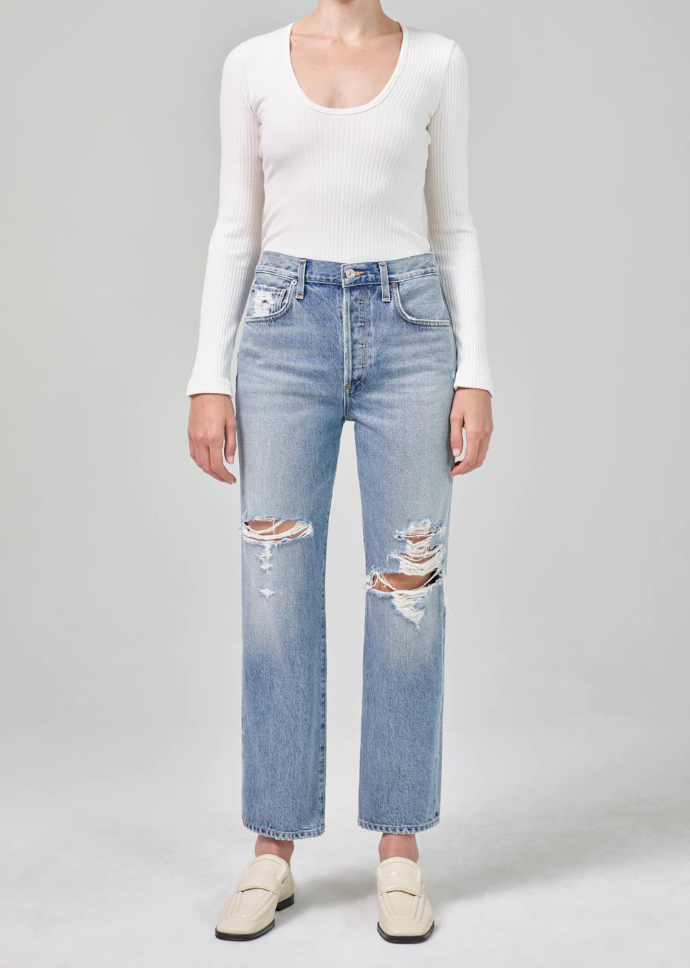 Emery Crop Relaxed Straight Jeans - High Waist Comfort Fit for Women | Perfect for Casual Outings & Summer Heatwave