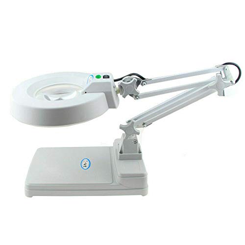 20X & 10X Adjustable LED Magnifying Desk Lamp - Bright Illumination for Precision Work, Jewelry Making, Watch Repair & Hobby Crafts